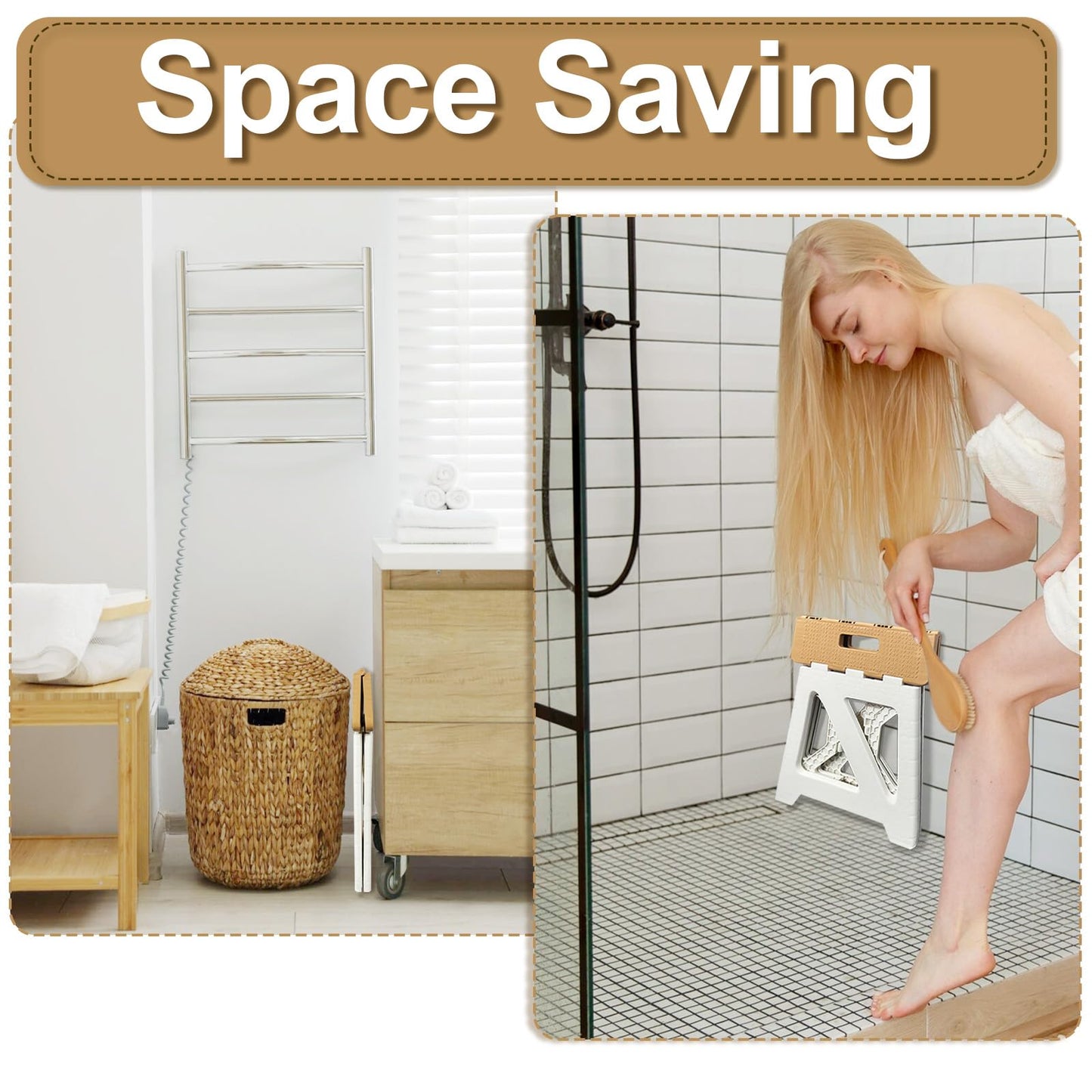 Shower Stool for Shaving Legs, 1 Pack Foot Rest Folding Stool Step to Shave Legs Shaving for Inside Shower Foldable Small Waterp