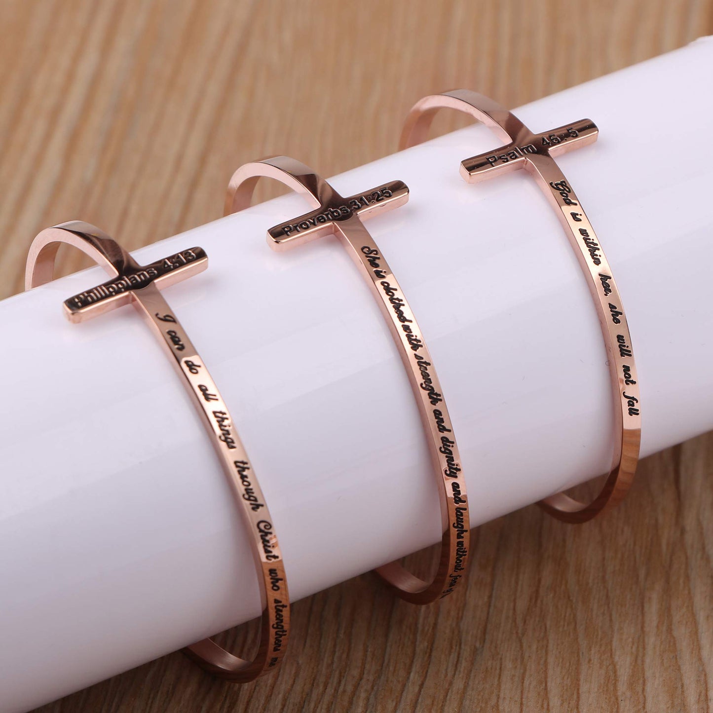 Walk By Faith Not By Sight 2 Corinthians 5:7 Wish Bracelets Stainless Steel Bible Verse Cross Bracelet Birthday Baptism Christma