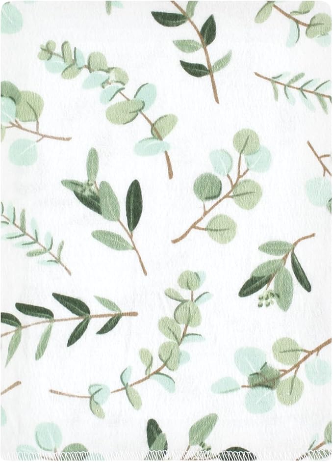 Luvable Friends Hudson Baby Flannel Burp Cloths 12pk, Sage Eucalyptus