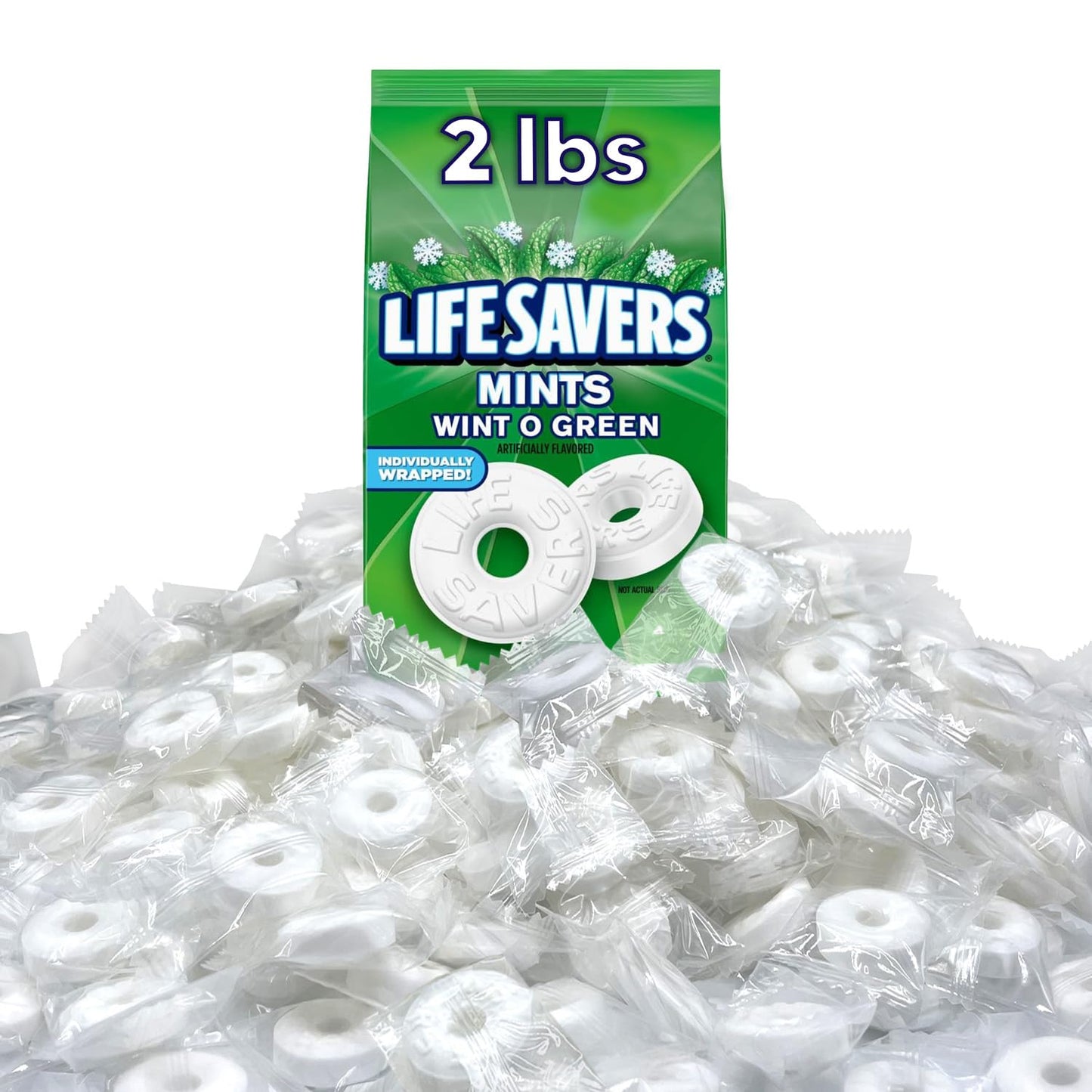 Mint Candy 2 Pounds Candy - Holiday Individually Wrapped - Hard Mints Melts Bulk Bag for Every Occasion - Holiday