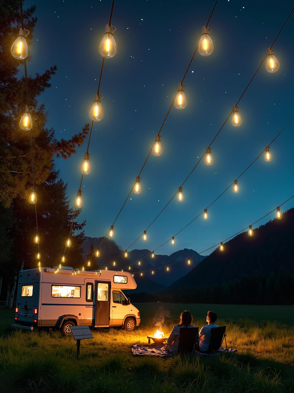 Luckystyle 200Ft Solar String Lights Outdoor Waterproof 2200K With Remote & Usb Charging 72+4 Led Shatterproof Bulbs Dimmable & Timable 3 Light Modes Long Last For Garden Patio Backyard Camping