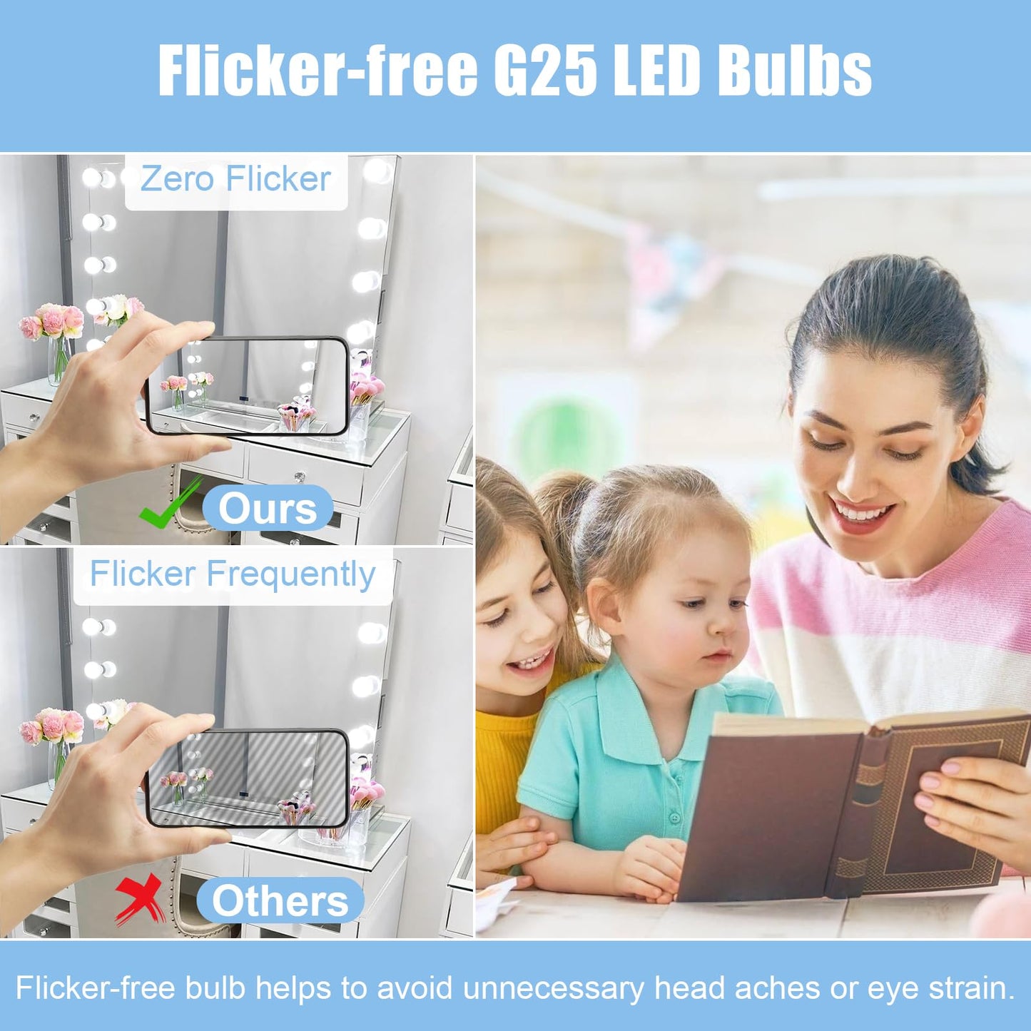 hansang G25 LED Globe Light Bulbs 60W Equivalent 5000K Daylight E26 Base 4-Pack Plastic