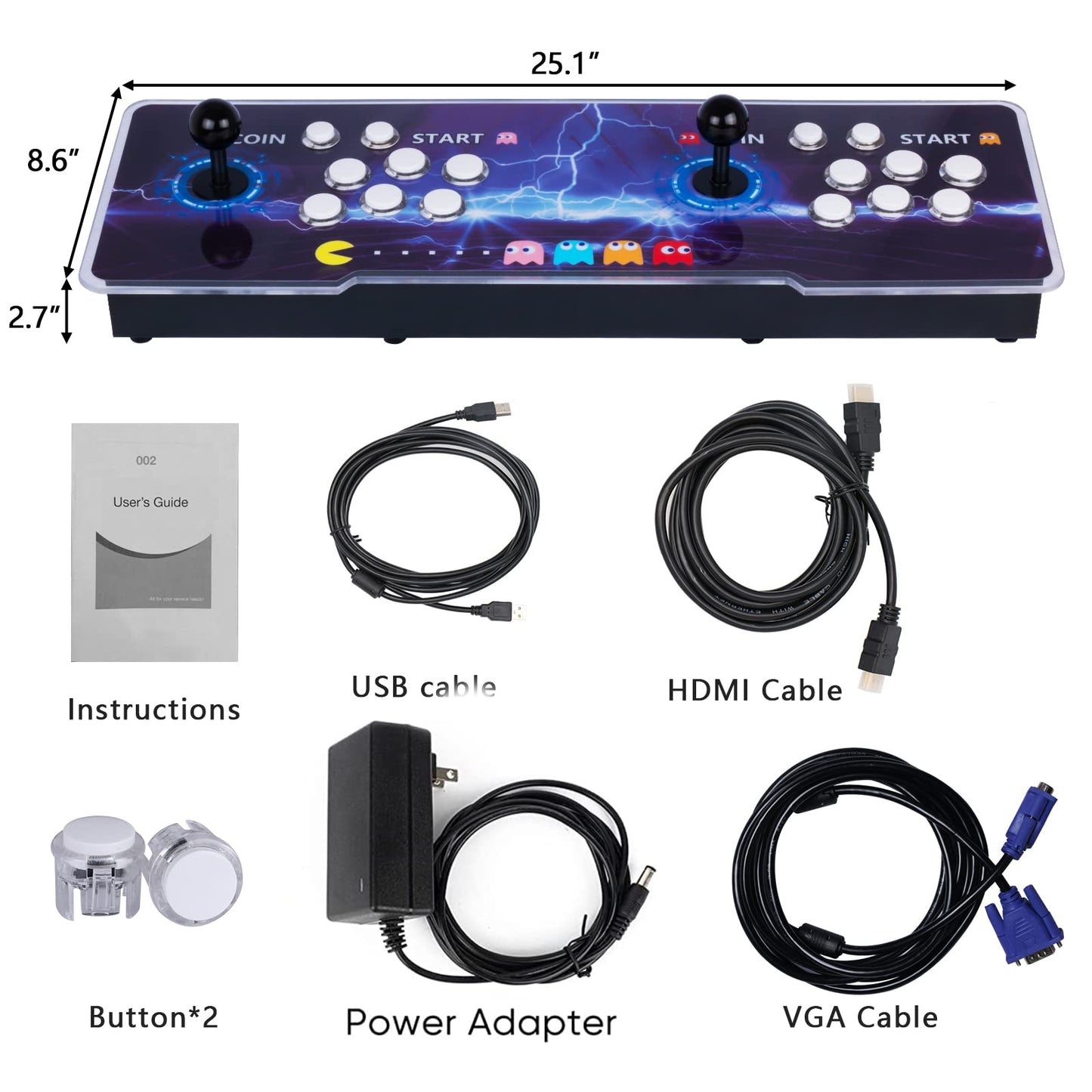 RegiisJoy 30000 in 1 Pandora's Box 70S Arcade Game Console Retro Game Machine for PC & Projector & TV, 2-4 Players, 1280X720, 3D Games, Search/Hide/Save/Load/Pause Games, Favorite List
