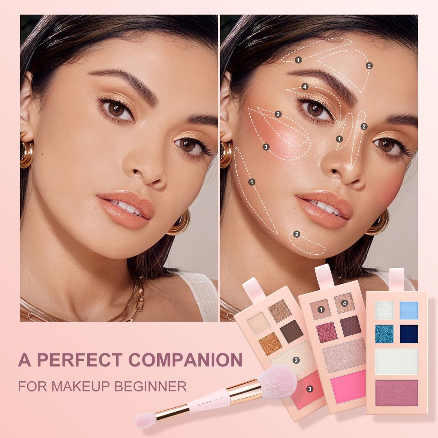 Color Nymph Complete Makeup Palette Set - 2025 Trendy Colors, Cruelty-Free, Ideal for Daily, Festival, Party, and Professional U