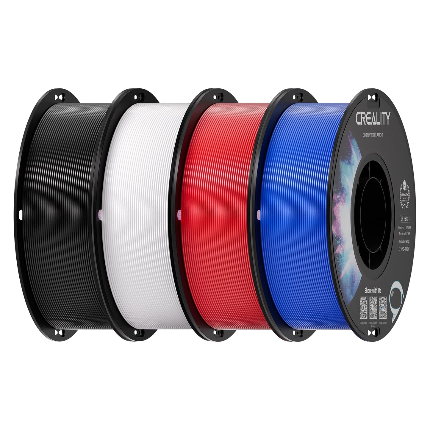 Creality PETG Filament 1.75mm, 3D Printer Filament, Excellent Toughness High Precision, Odorless Non-Toxic Moistureproof, Accura