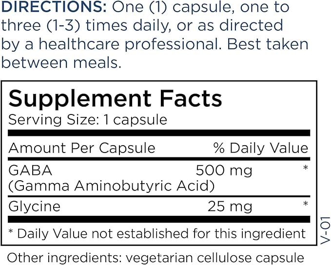 Metabolic Maintenance GABA 500mg (Gamma Aminobutyric Acid) - GABA Supplement for Brain Support - Helps Inhibit The Effects of Stress Producing Neurotransmitters (60 GABA Pills)