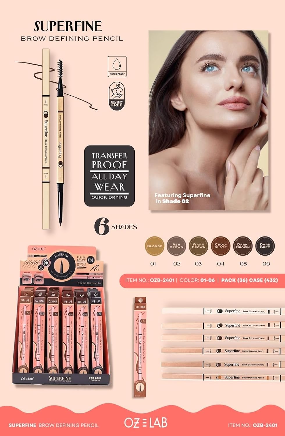 Beauty Superfine Micro Brow Pencil – 1.5mm Ultra-Fine Tip, Waterproof, Vegan Formula, 6 Shades – Long-Lasting Natural Eyebrow Pencil (05 - Dark Brown, 0.08G/0.002 FL.OZ(pack of 1))