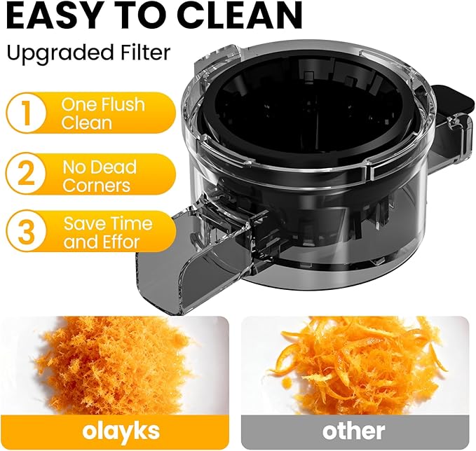 Juicer Machines, High Juice Yield Cold Press Juicer for Fruit and Vegetable, Masticating Machine with Juice Recipe, Self Feeding Effortless for Batch Juicing,Easy to Clean,Grey