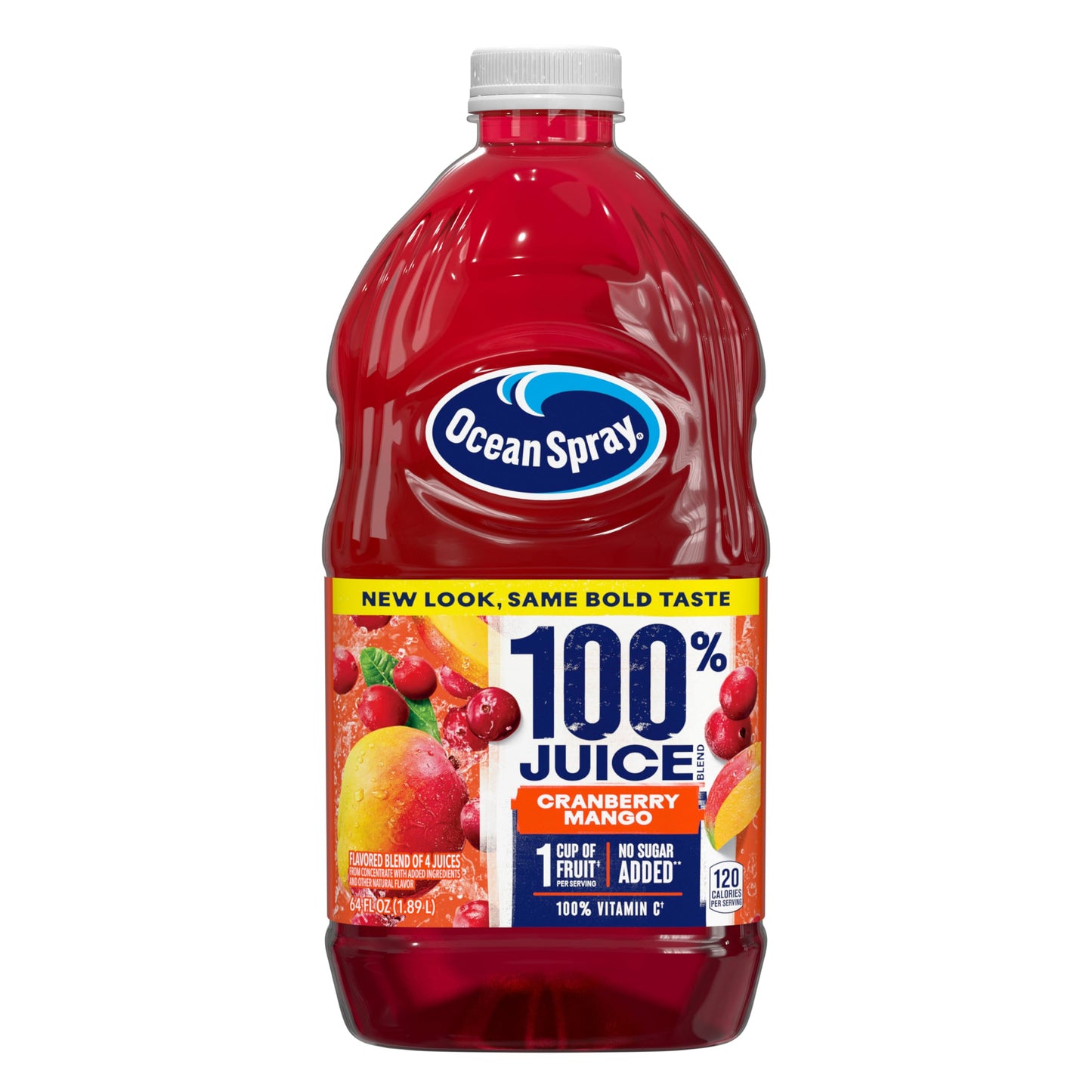 Ocean Spray 100% Juice Cranberry Mango Juice Blend 64 Fl Oz Bottle (Pack of 1)