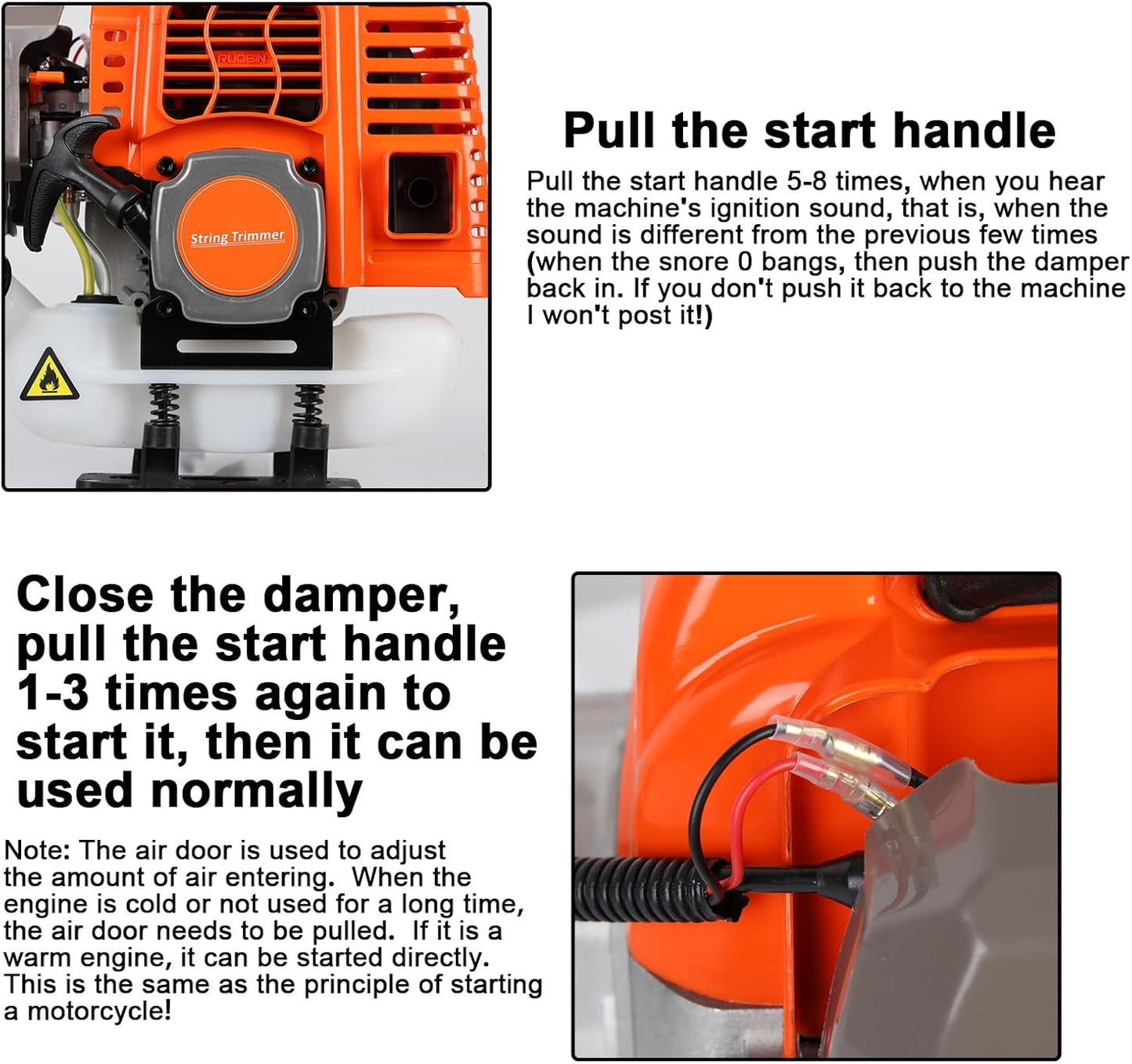5 in 1Gas Weed Wacker,62cc 2 Stroke Full-Functional Petrol Hedge Trimmer,Gas Weed Eater,Grass Cutter Machine,Straight Shaft Grass Trimmer Cordless for Gardening (Orange)