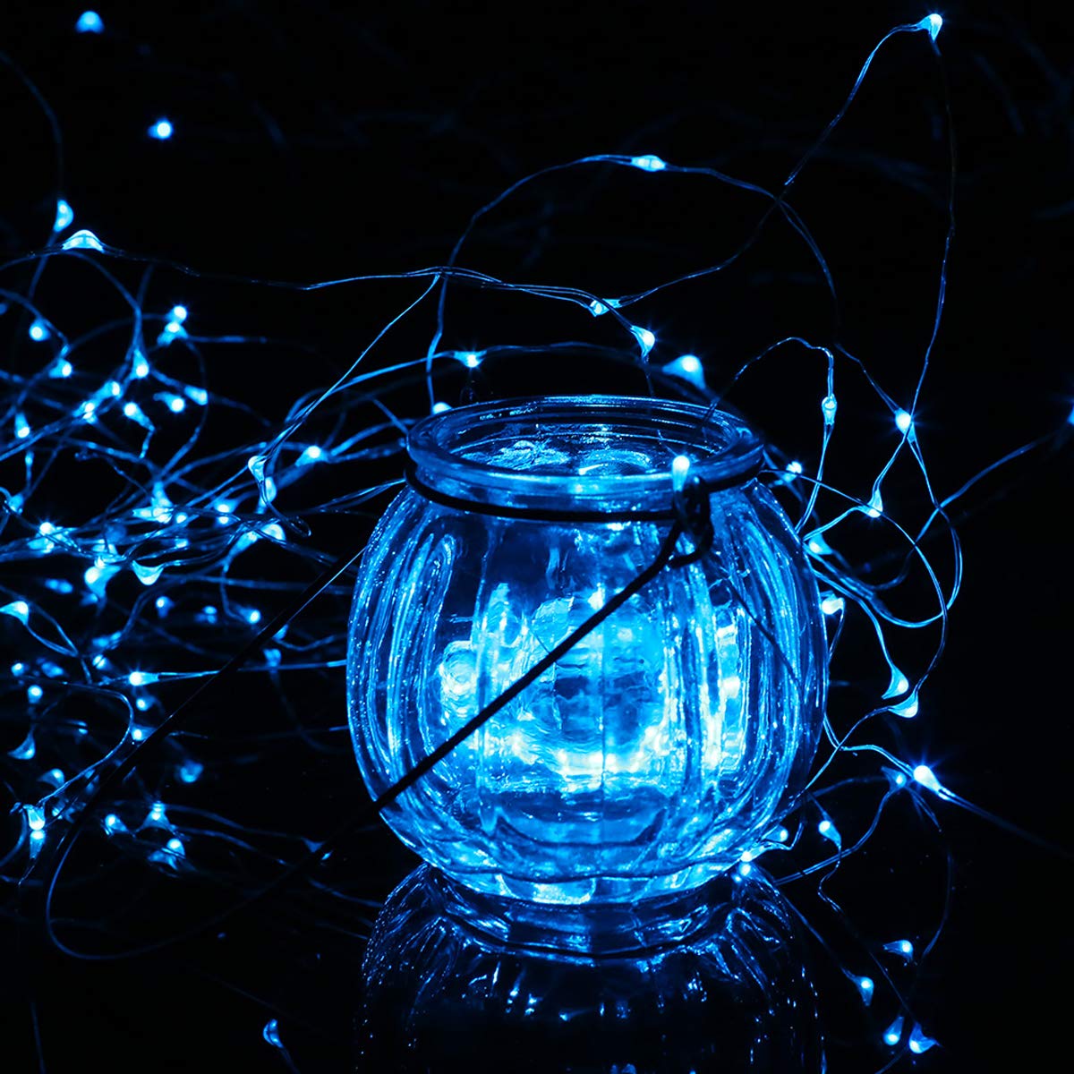 Mikasol Fairy Lights, Battery Operated Copper Wire LED String Lights, 5m/16ft, Blue, Ideal for Bedroom and Party Decoration