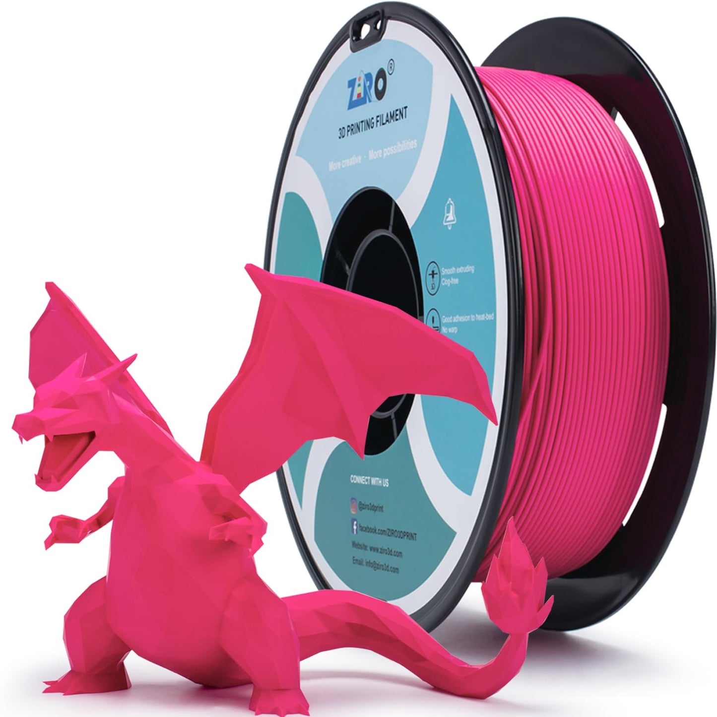 ZIRO Matte PLA Filament,1.75mm 3D Printer Filament Shiny-Free Finish,1.75mm Matte PLA Series 3D Printing Material, 2.2lbs Spool,