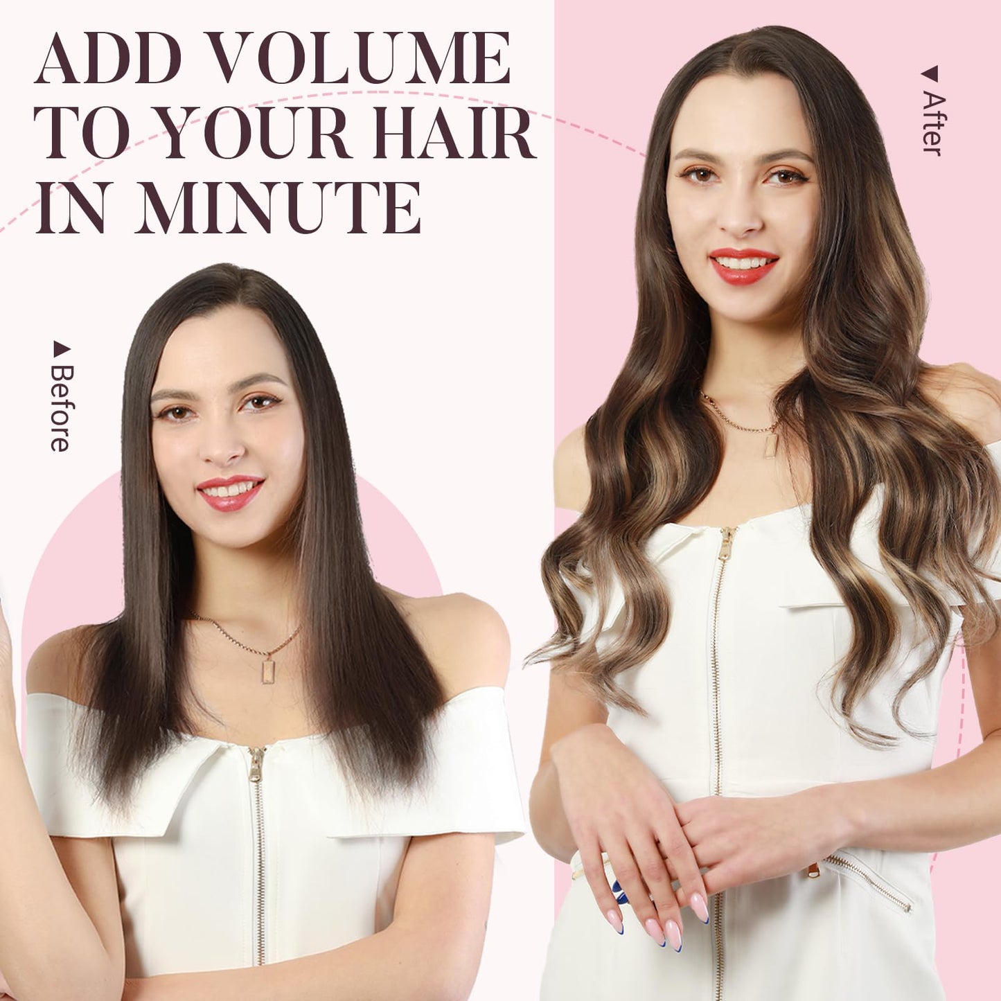 Seamless Hair Extensions Clip in, 7pcs 110g Balayage Chocolate Brown to Caramel Blonde 22 Inch, MAXITA Remy Clip in Hair Extensi