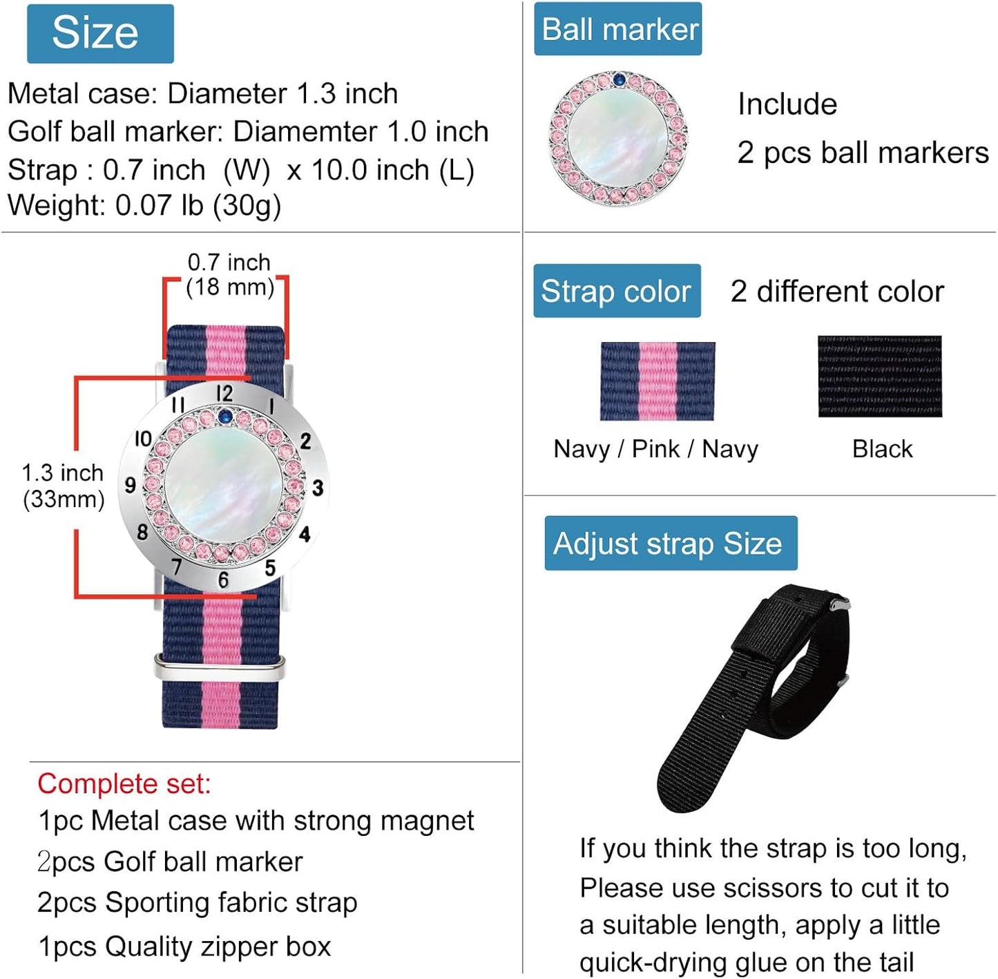 Golf Ball Marker with Golf Stroke Counter Bracelet, Pearl Crystal Ball Marker, Golf Accessories, Golf Gifts, Golf Counters for Women