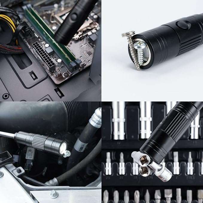 Rechargeable Magnetic Pickup Tool, Telescoping Magnetic Flashlights with Extendable Magnet Stick, Christmas Stocking Stuffers for Men Adults, Cool Gadgets Gifts for Him, Men, Dad, Husband, Boyfriend