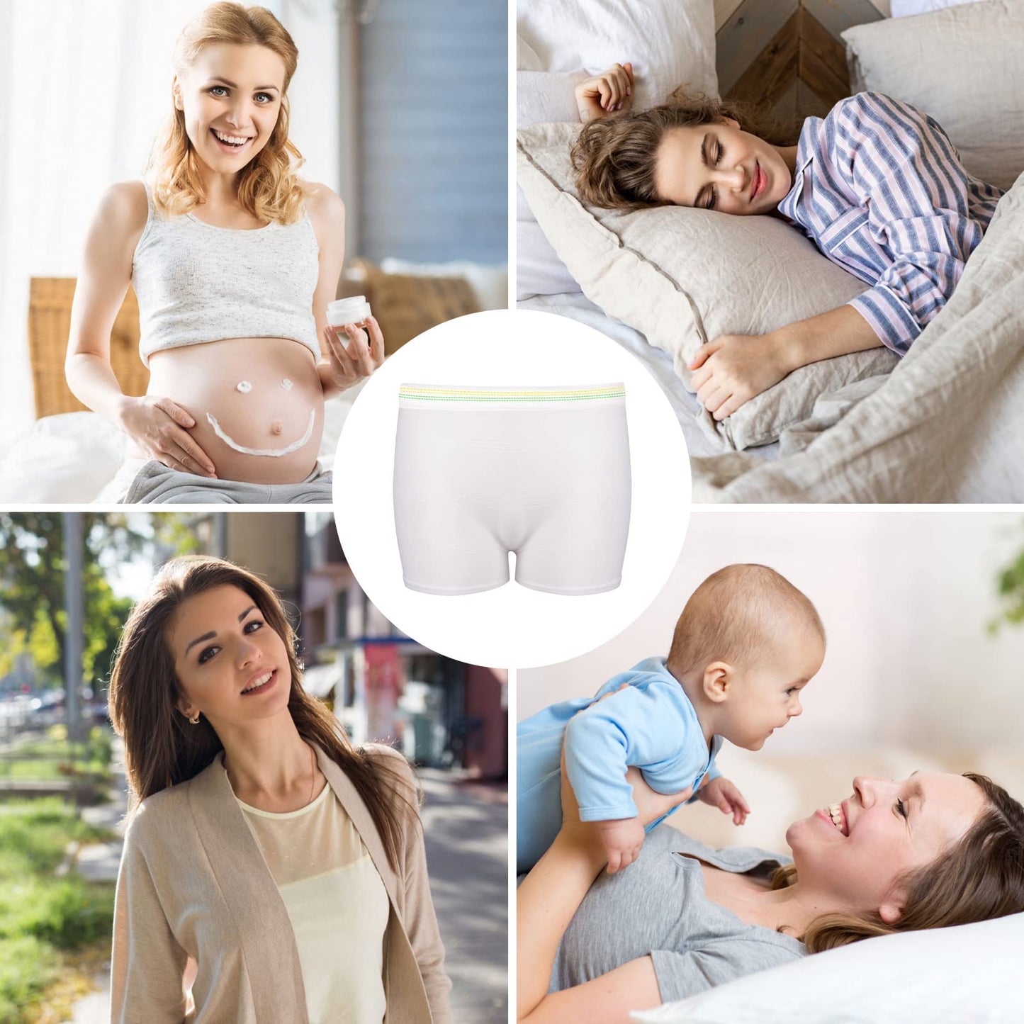 12 Pack Mesh Underwear Postpartum Must Have Hospital Provide Washable Breathable Undies for Delivery, Surgical,Traveling (L/XL(13-39 in)) White