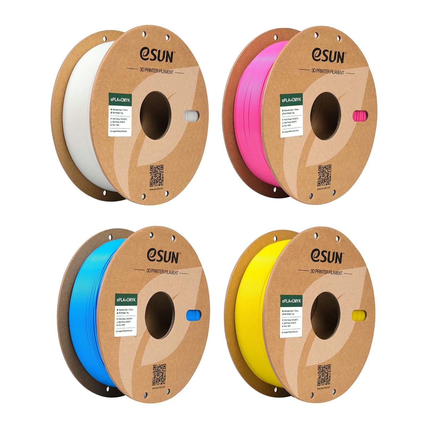 eSUN PLA Plus Filament CMYK Lithophane 3D Printer PLA Pro Filament 1.75mm Dimensional Accuracy +/- 0.03mm, 4 * 1kg per Carboard