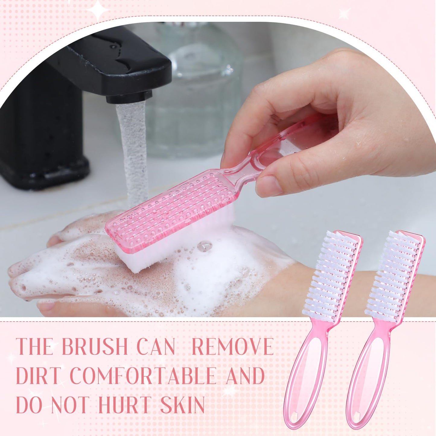 Patelai 30 Pcs Nail Scrubber Brushes Bulk Handle Grip Manicure Brushes for Cleaning Fingernails Pedicure Cleaning Brush for Toes
