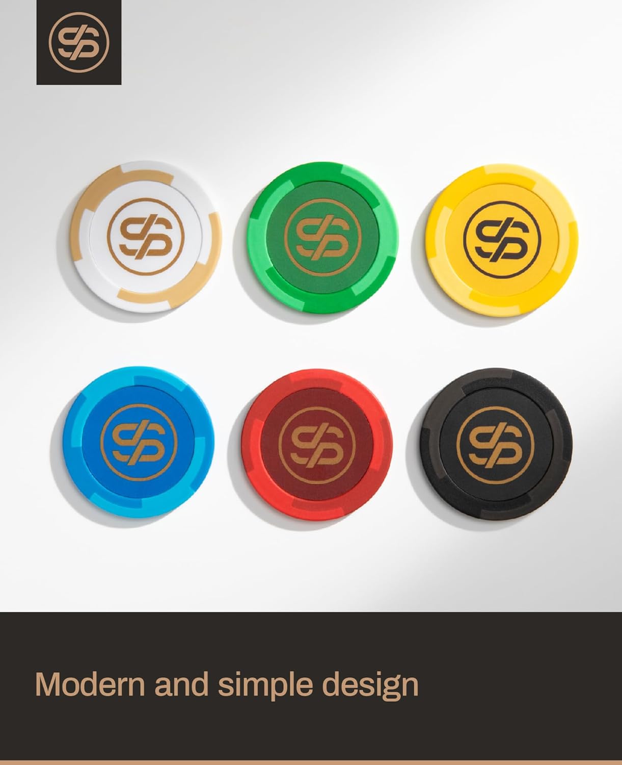 SLOWPLAY Godel Clay Poker Chips, 14 Grams Heavyweight Clay Composite, 40mm Large Chips in Bulk, Pack of 50 with Denomination of 10000