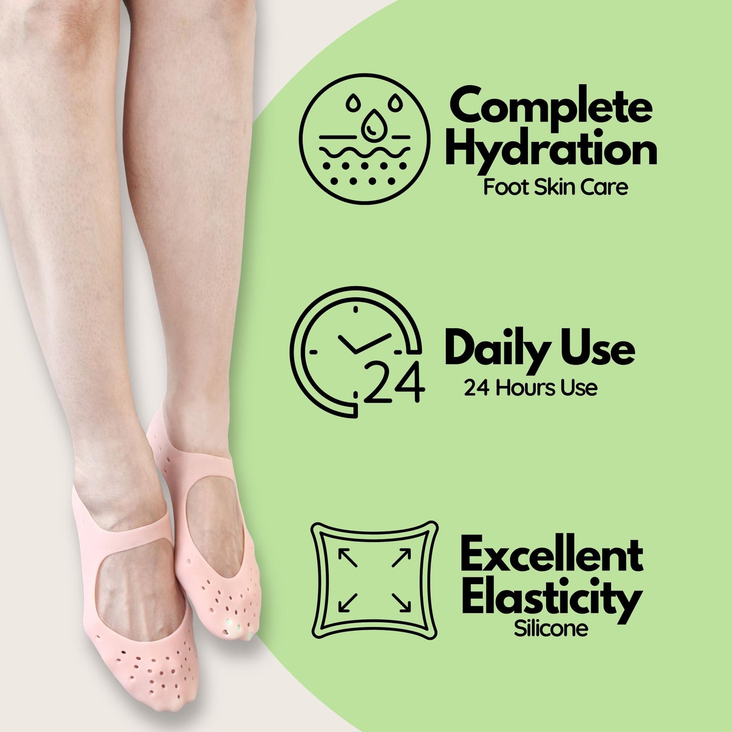 Moisturizing Gel Socks - Hydrating Spa Treatment for Soft, Smooth Feet, Ideal for Dry, Cracked Heels and Rough Skin (Small, 1 Pa