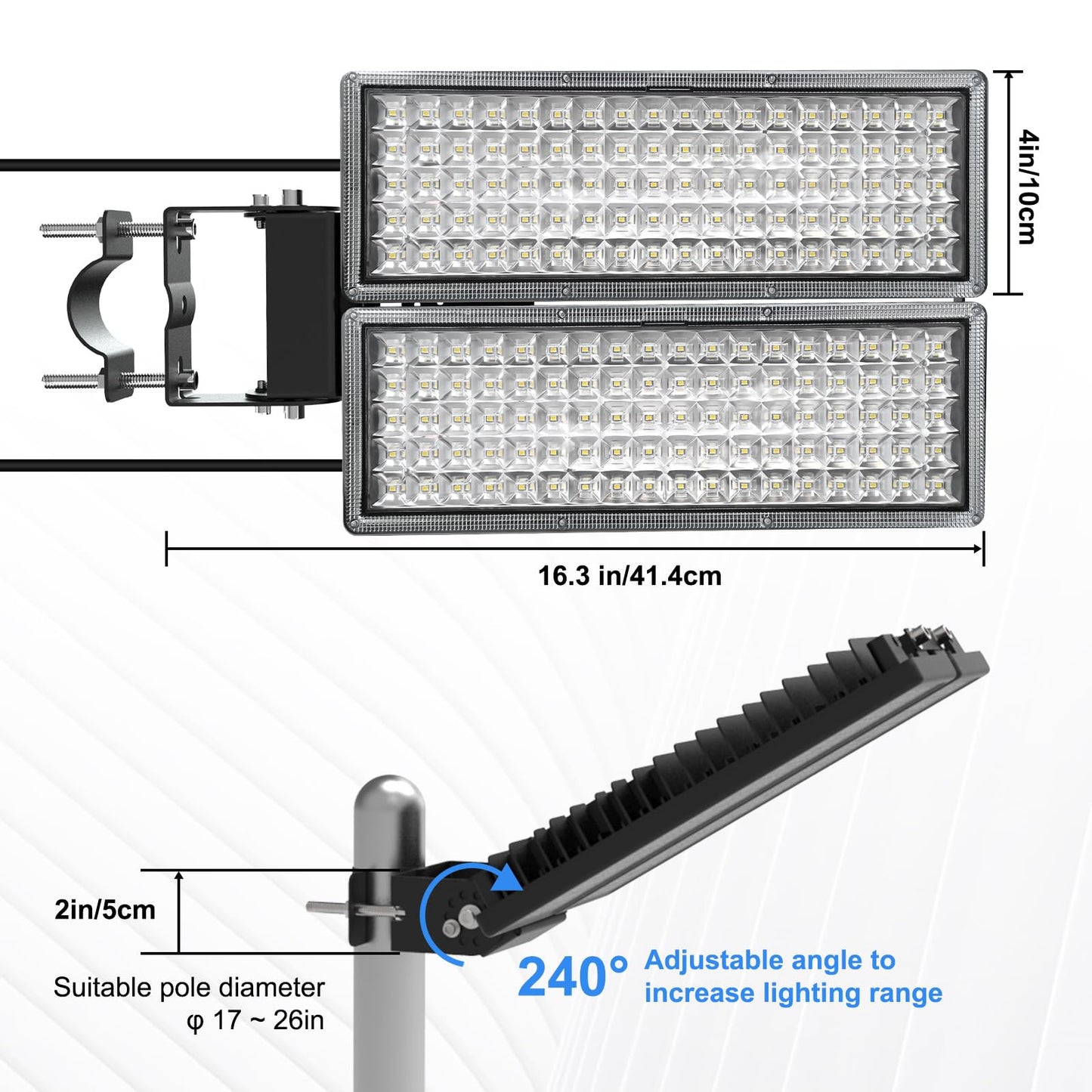 Hodelvju Led Stadium Lights 200W 28000Lm Led Flood Light Outdoor 6500K Super Bright Parking Lot Light Street Security Lighting Adjustable Angle Field Lights Ip67 Waterproof For Yard Roadways