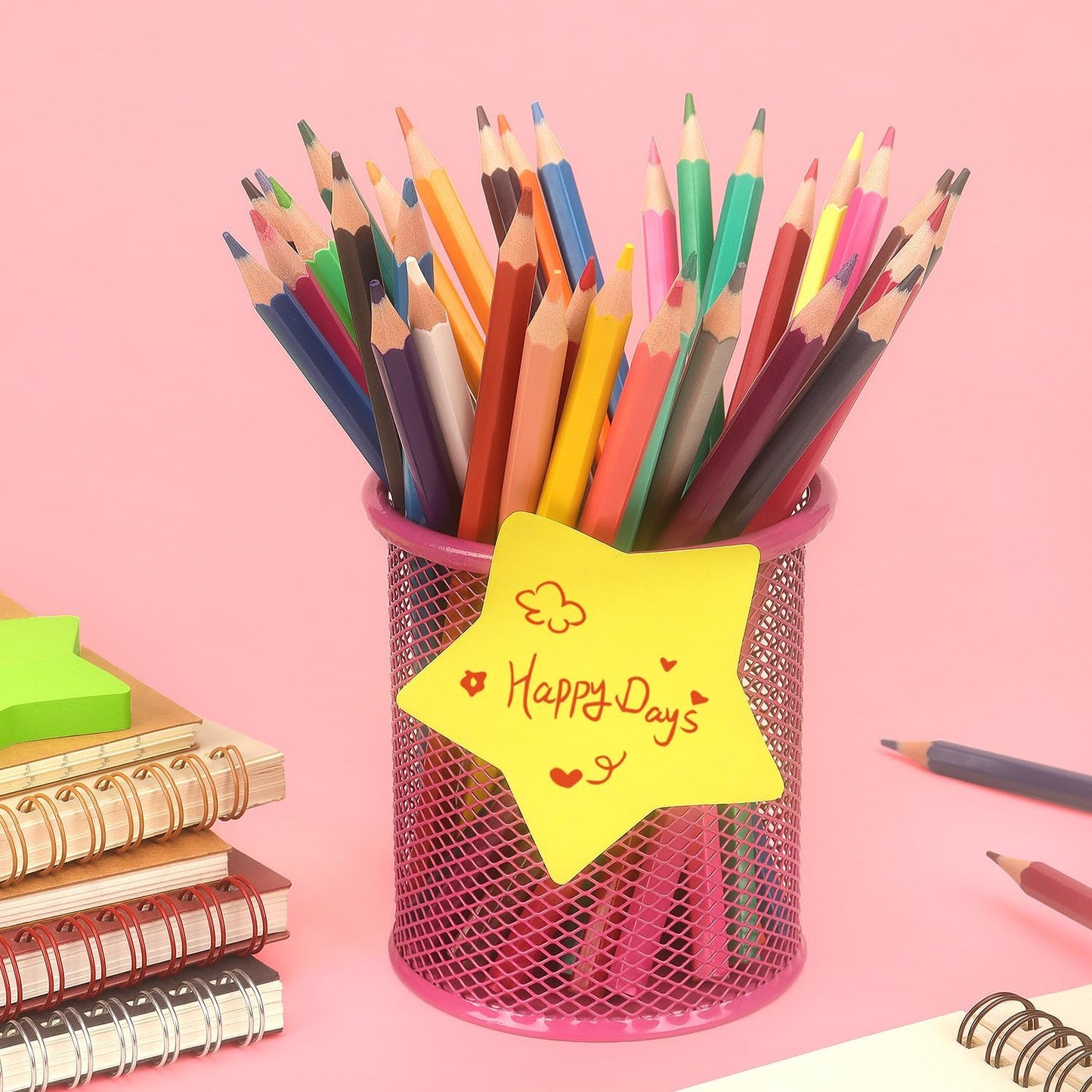 SIMONA Star Shape Sticky Notes 6 Color Bright Colorful Sticky Pad 75 Sheets/Pad Self-Sticky Note Pads (6 Pads)