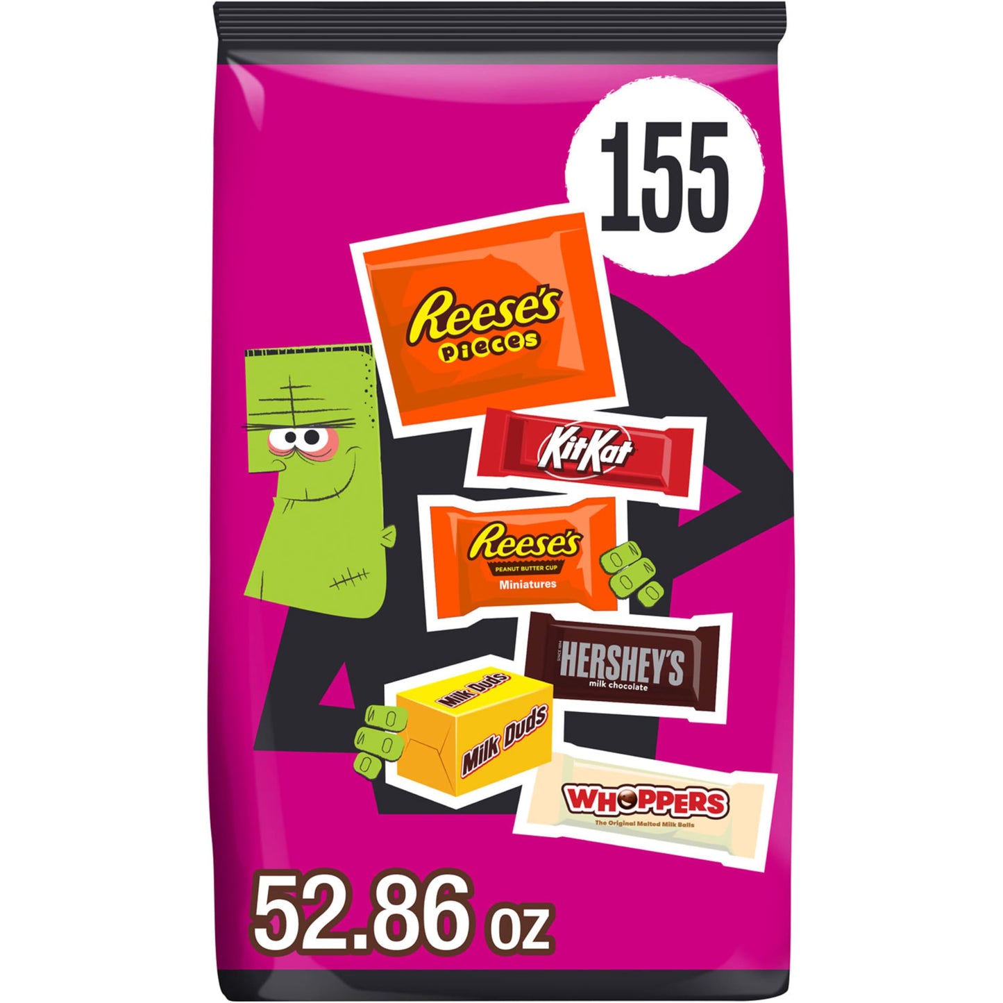 HERSHEYS Assorted Flavored Halloween Candy Bulk Bag 52.86 oz (155 Pieces)