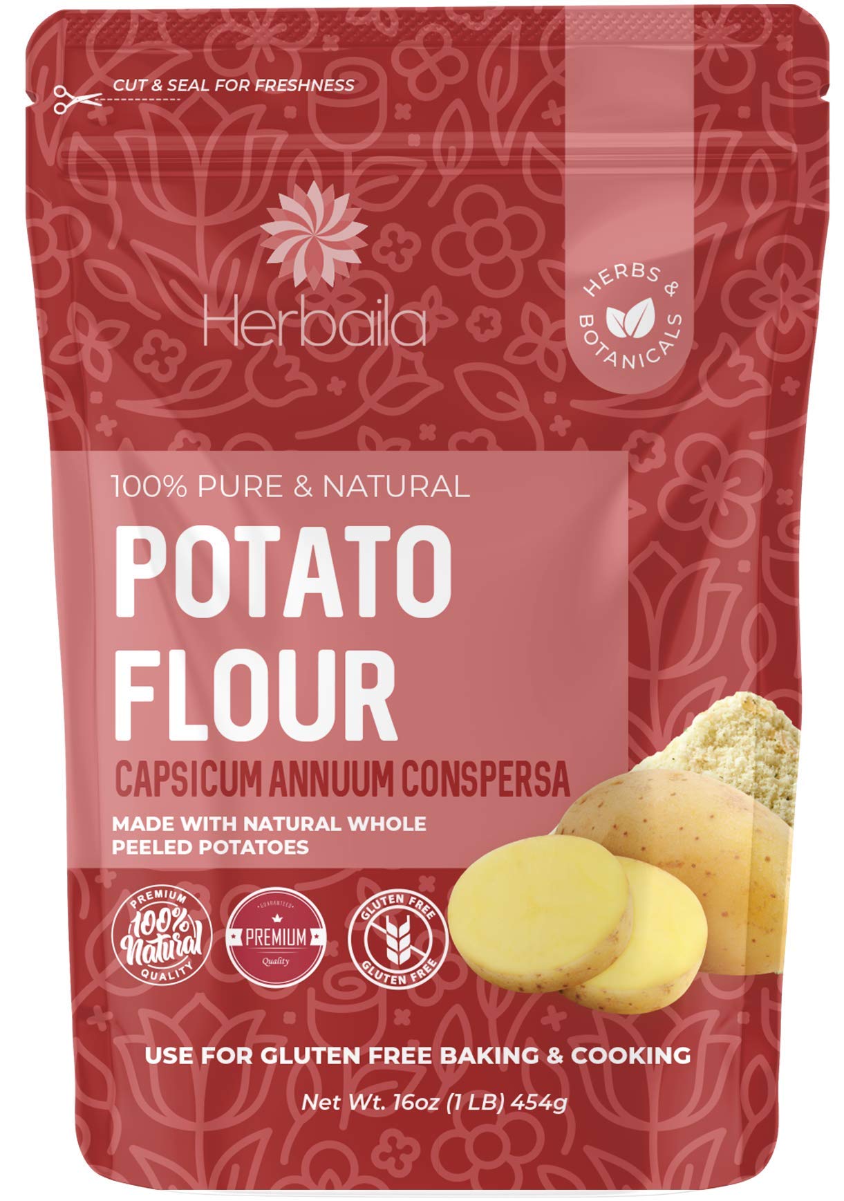 Potato Flour 32oz, Potato Bread Flour, Gluten Free Flour, Made from Whole Potatoes, Very Fine, Non-GMO