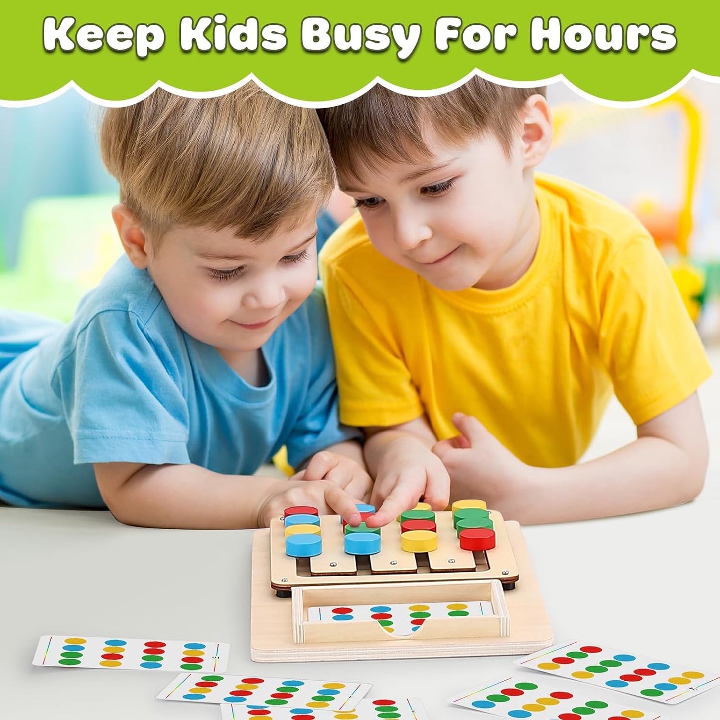 V-Opitos Color Matching Puzzle Toys, Montessori Brain Teasers Game for Kids Age 3, 4, 5, 6, 7 Years Old, Road Trip Toys for Boys & Girls, Handheld Games for Travel, Ideal Christmas, Birthday Gifts