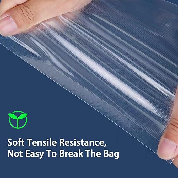 Vacuum Sealer Bags, 8" × 12" 100 PCS Heavy Duty Pre-Cut Design Commercial Grade Food Sealable Bag for Heat Seal Food Storage,Smell Proof Bags Boilsafe to 280°F Freezable, Resizable,Reuseable (100Pcs)