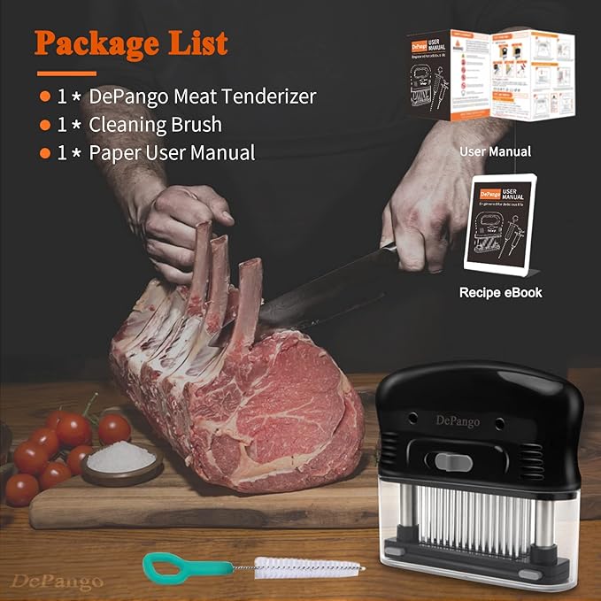 Meat Tenderizer, Meat Needle Tenderizer Tool with 48 Blades Stainless Steel, Take-Apart Steak for Cleaning, Handheld Meat & Poultry Tenderizing Tool for Beef/Pork/Chicken