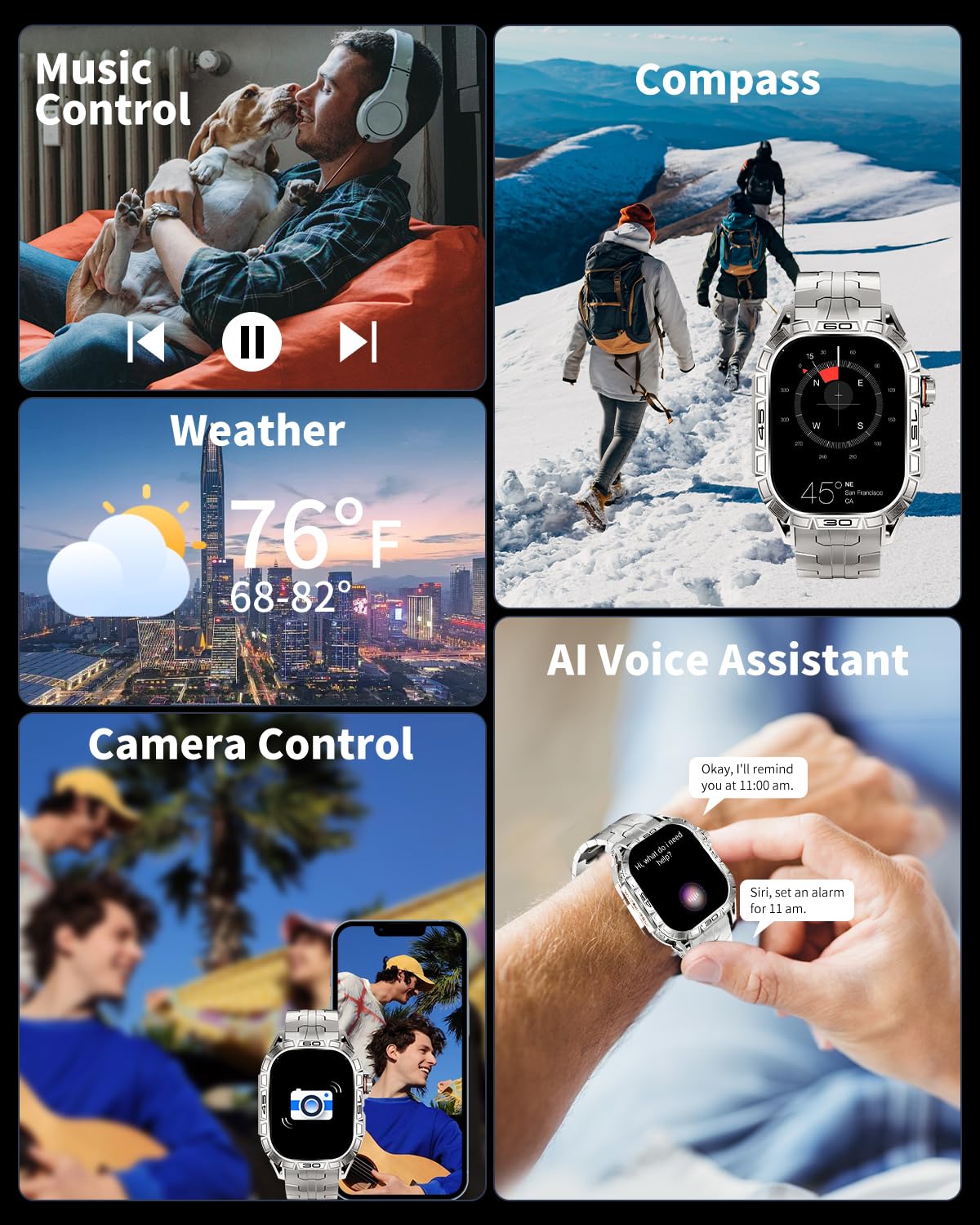 Podoeil Military Smart Watch For Men With 1.96 Amoled Screen, Ip68 Waterproof Smartwatch With Bluetooth Call/Health Monitor/Sle