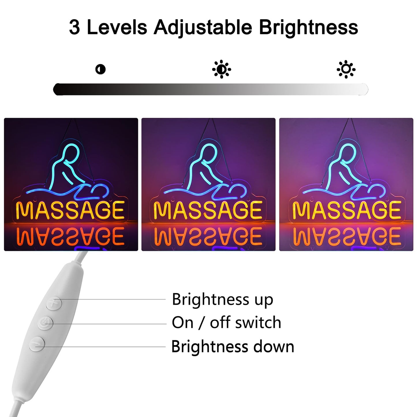 Jomobuty Massage Neon Sign For Wall Decor Led Light Up Sign Massage Room Business Signage Spa Salon Wellness Center 16.1 X 11.8 Led Art Hanging Decorative Gifts