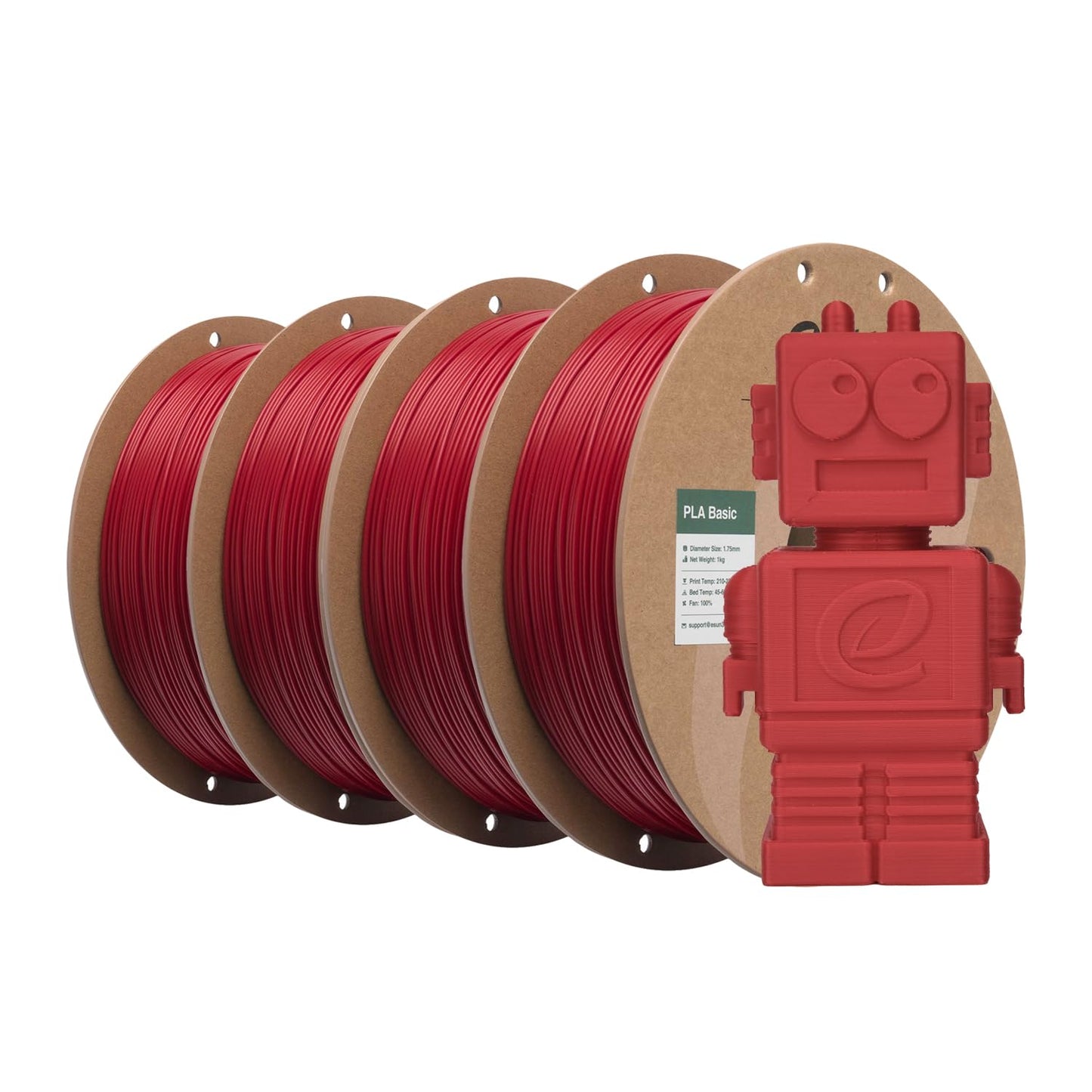eSUN PLA Basic Filament 1.75mm, 3D Printer Filament High Speed PLA for Fast Printing, 1KG Spool, 4 Spools 3D Printer Filament, F