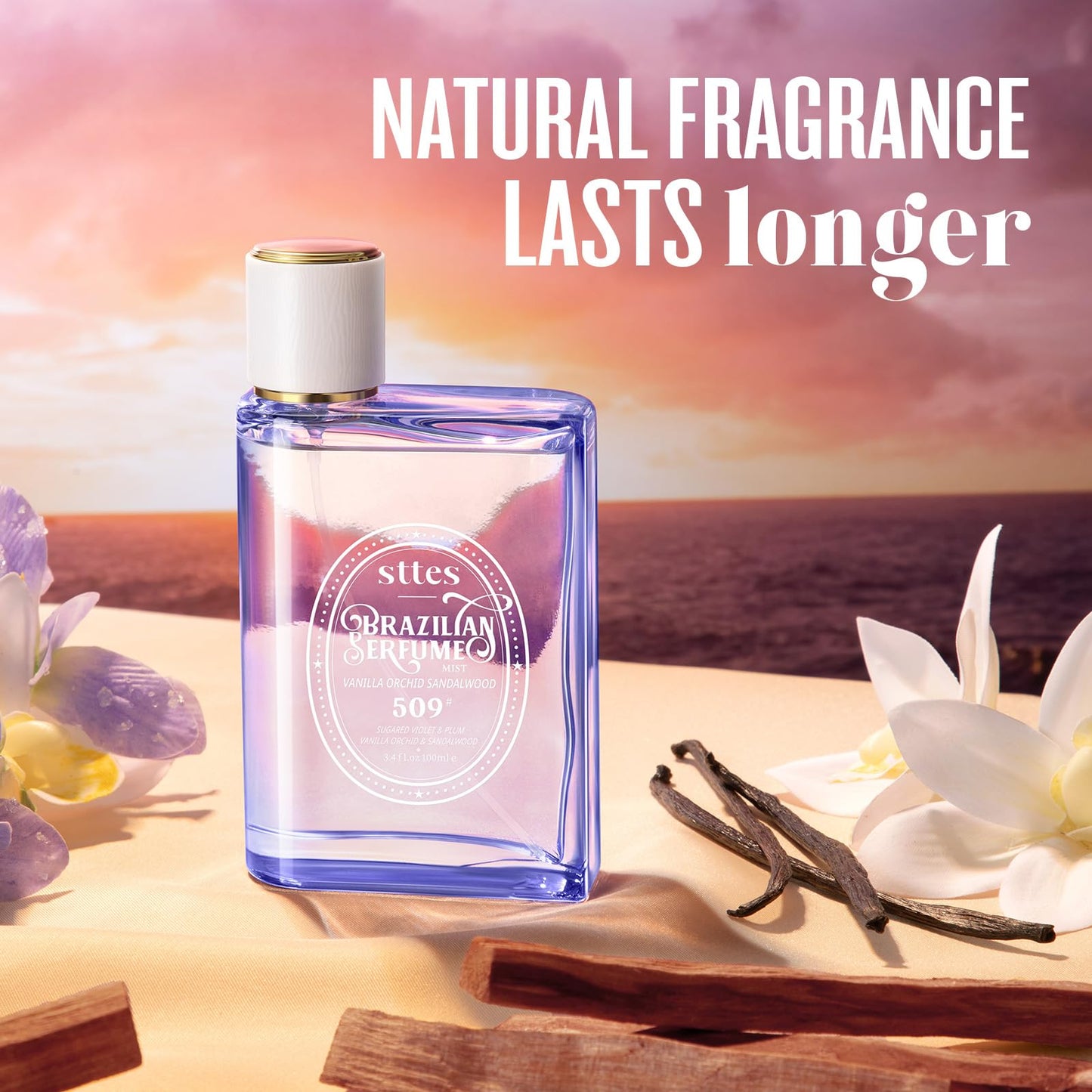 Sttes Perfume 509# (Vanilla Orchid Sandalwood) - Eau de Perfume 100ml (3.4fl oz) Woody Food Tune (Vanilla + Orchid + Sandalwood)