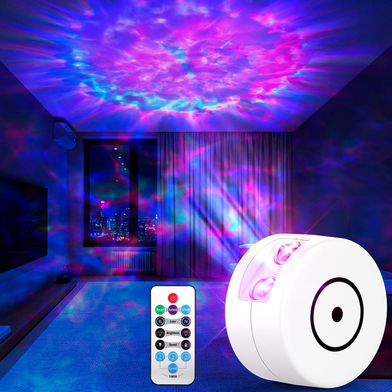 Pedica Galaxy Projector for Bedroom, Night Light with Remote Control and Timer, Galaxy Light Projector, Home Decor, Gifts for Ad