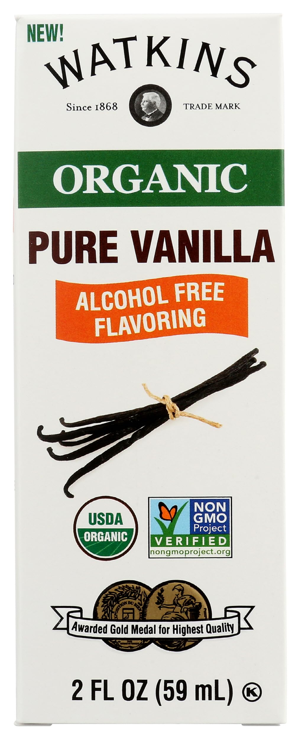 Watkins Organic Pure Vanilla fermented-style flavor Free Non GMO 2 Fluid Ounces (Pack Of 12)