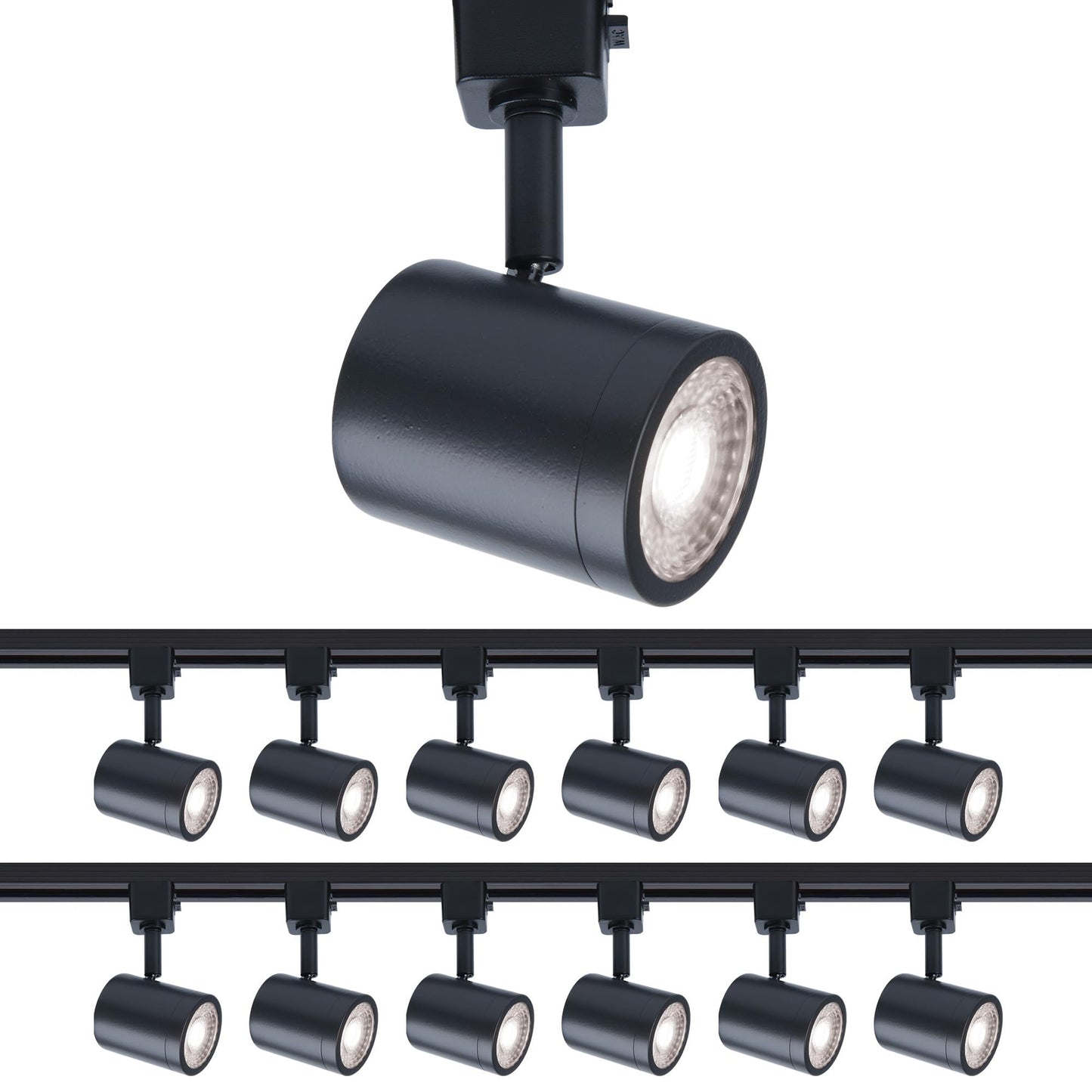 WAC Lighting Charge 8010 LED Adjustable Track Head 5-CCT Selectable 9W 865 Lumens Fully Dimmable in Black for H-Style 3 Wire Tra