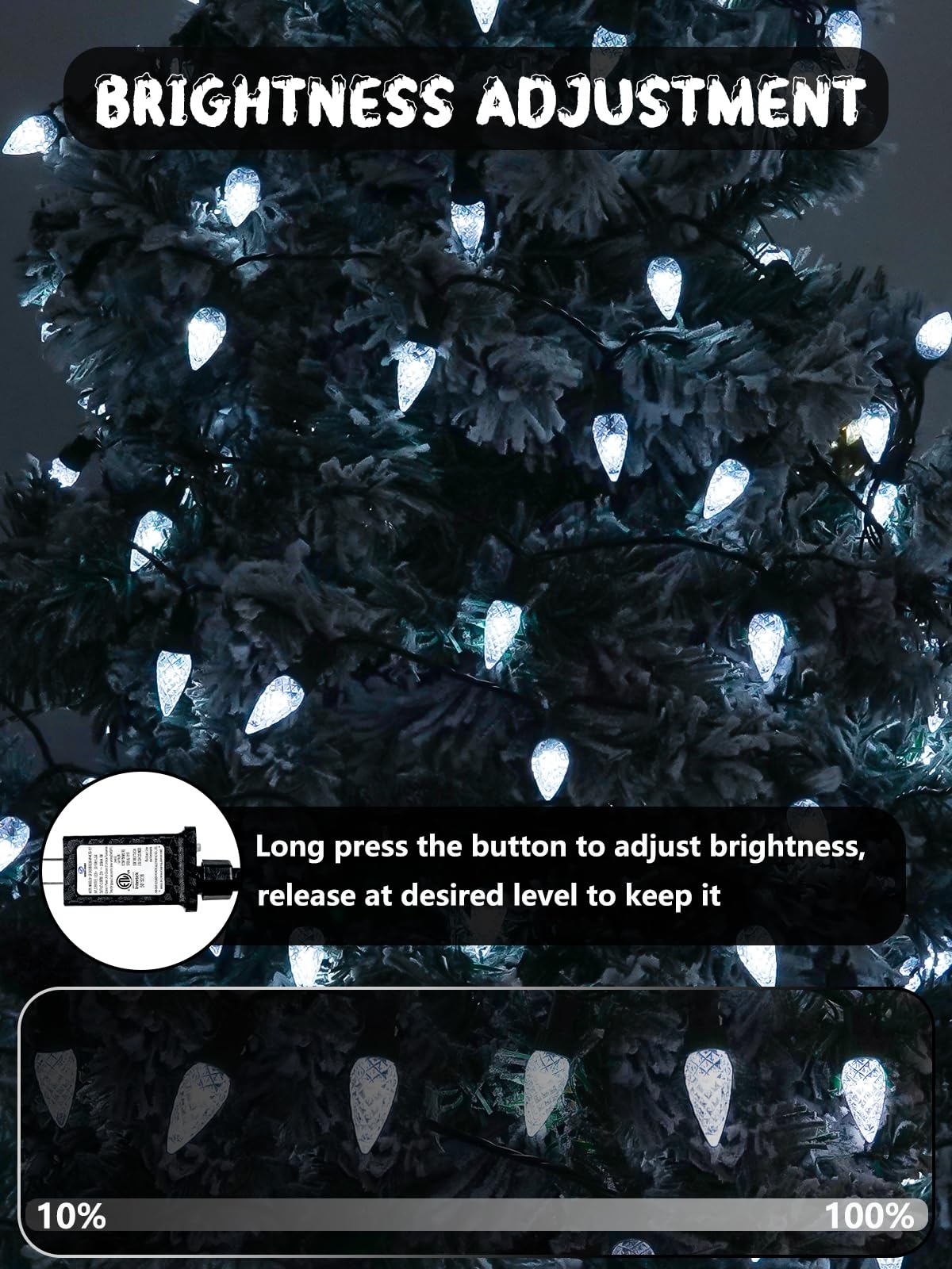 240 Led 78Ft C6 Christmas String Lights Super Long Christmas Lights Outdoor Indoor With 13 Modes & Timer Waterproof Fairy Twinkle Light Plug In For Tree Garden Party Xmas Decorations (Cool White)