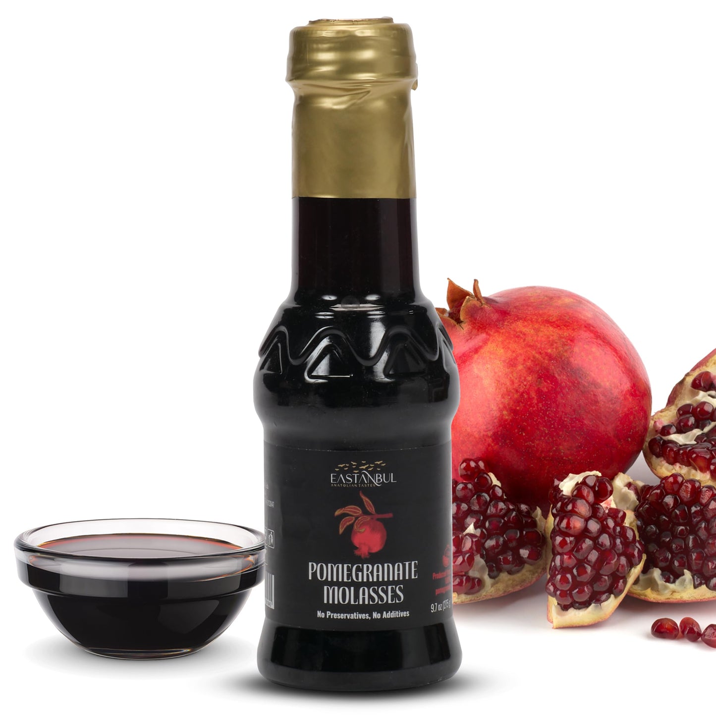 Eastanbul Pomegranate Molasses 9.7oz No Added Sugar Mediterranean Pomegranate Syrup Nar Eksisi Sweet and Sour Sauce 100% Natural Concentrate Vegan Sauce Paste Salad Dressing No Additives