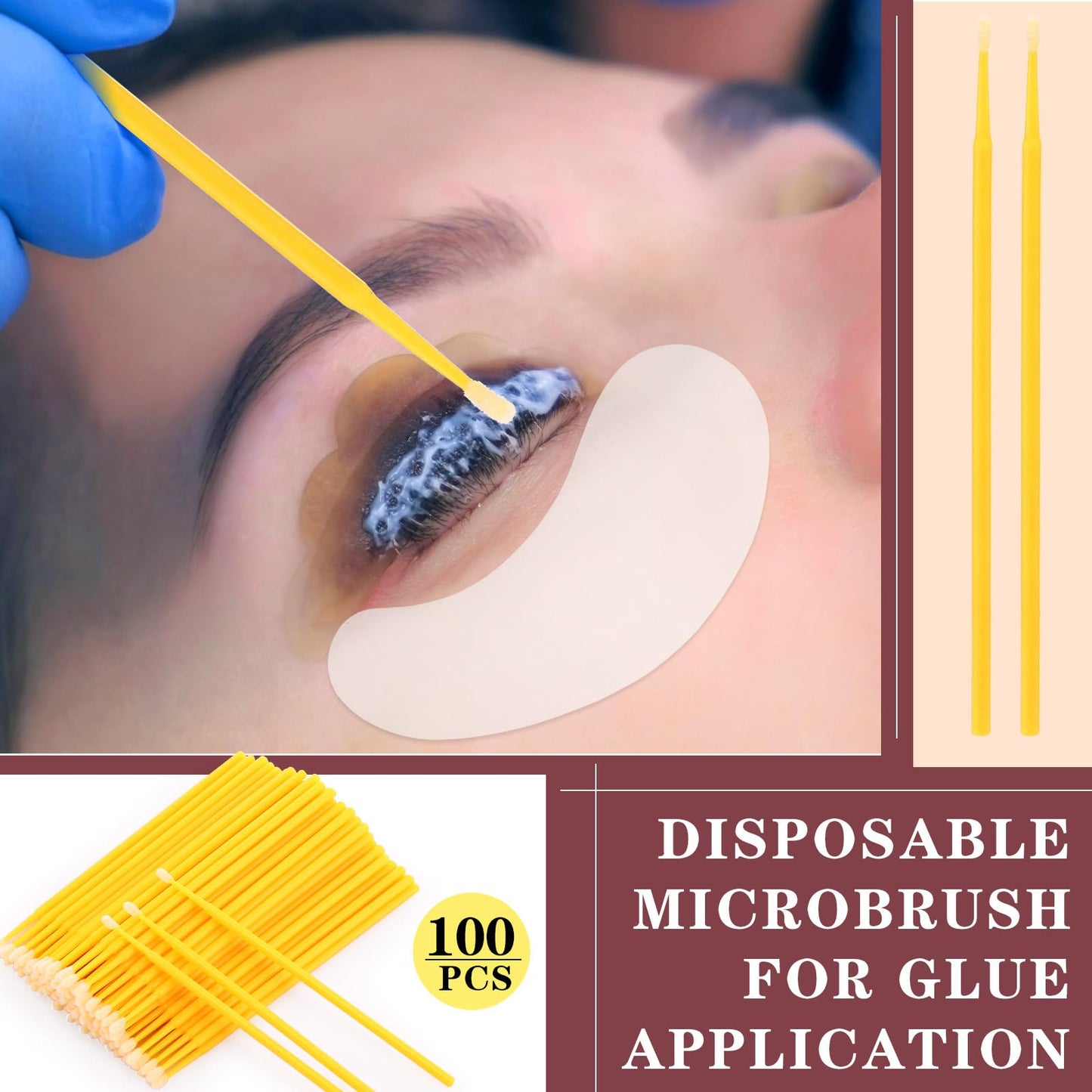 232 Pcs Lash Lift kit, 50 Lash Lift Rods Silicone Eyelash Pads 2 Eyelash Separator Tool with Separation Comb 100 Micro Swabs 50