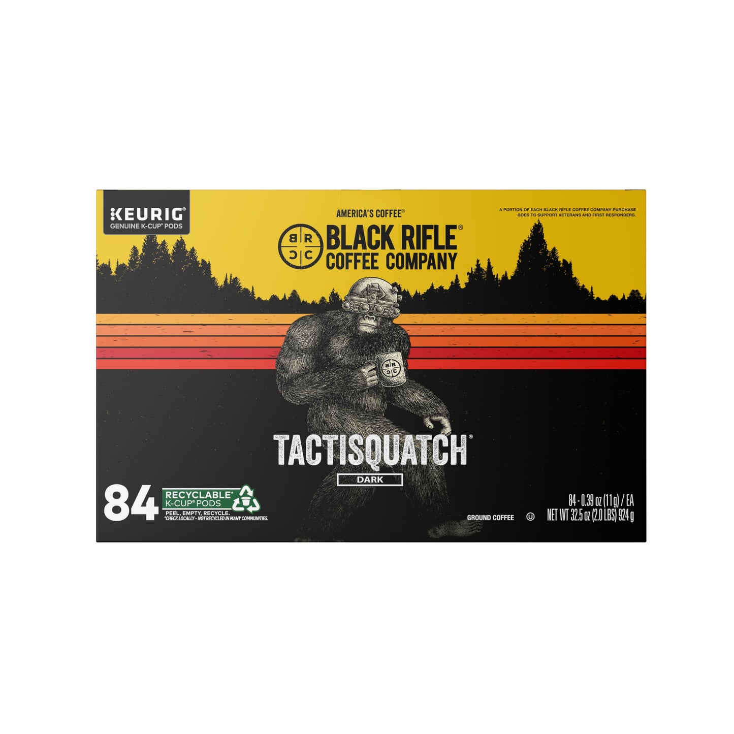Black Coffee Company Single Serve Coffee Pods Tactisquatch Dark Roast Coffee Pods 84 Count