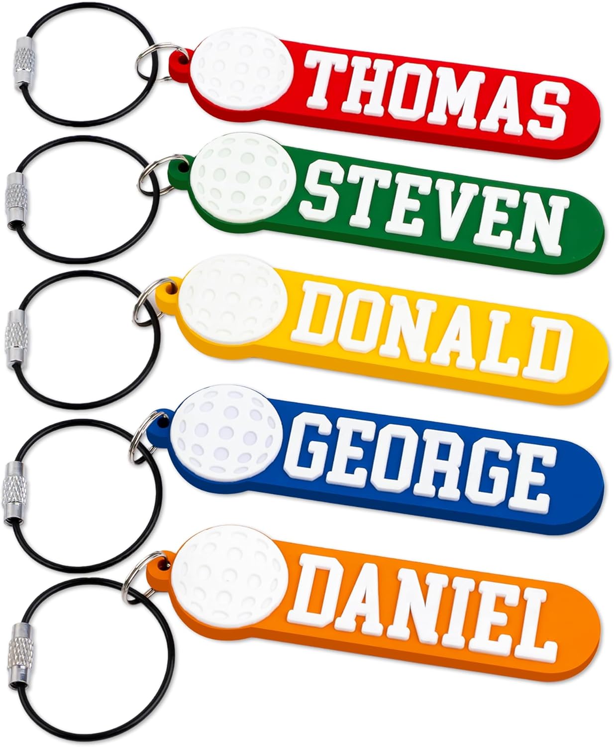 Personalized Sports Golf Keychain ā Custom Name Tag, Bag Tag, Luggage Tag ā Gift for Kids, Coaches, Teams