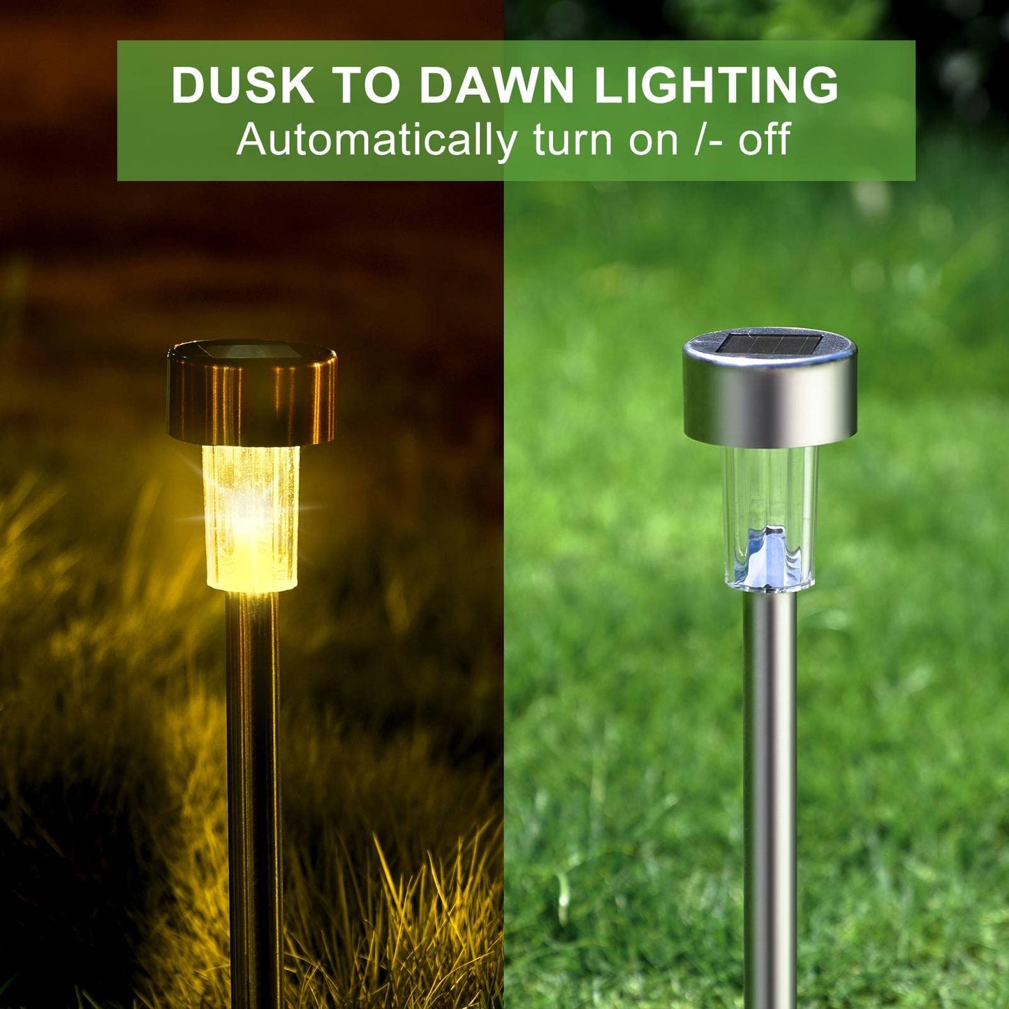 Solar Lights Outdoor Waterproof Stainless Steel Led Landscape Lighting Solar Garden Lights Outdoor Christmas Decorations For Yard Pathway Walkway Patio Lawn - 16 Pack (Warm White)