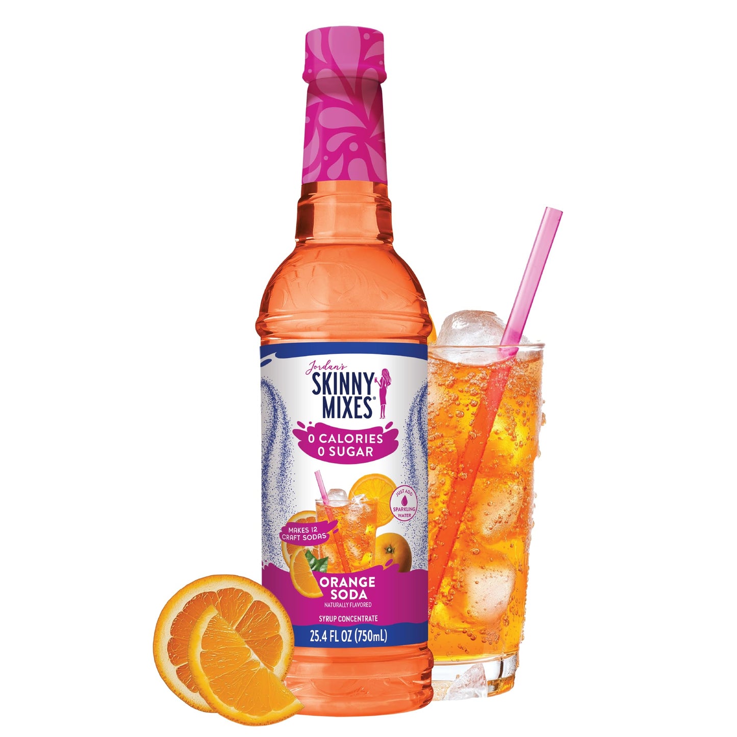 Jordans Skinny Mixes Sugar Free Syrup Orange Soda Flavor Fruit Flavored Water Enhancer Drink Mix for Iced Tea Lemonade Drinks Low Calorie Water Flavoring Dairy & Gluten Free Kosher 25.4 Fl Oz