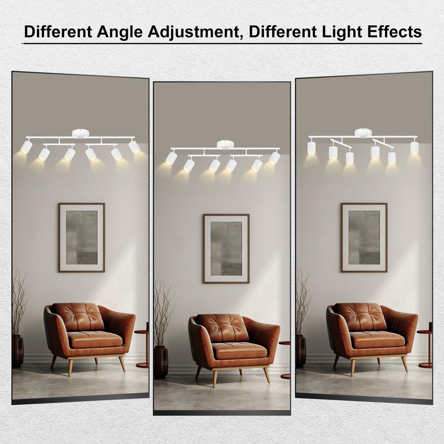 Auquee 6 Light Track Lighting Fixtures Ceiling Matte White Kichen Track Lighting Fixtures With Rotatable Light Heads Upgrade Light Poles Modern Led Spot Lights For Kitchen/Hallway No Gu10 Bulb