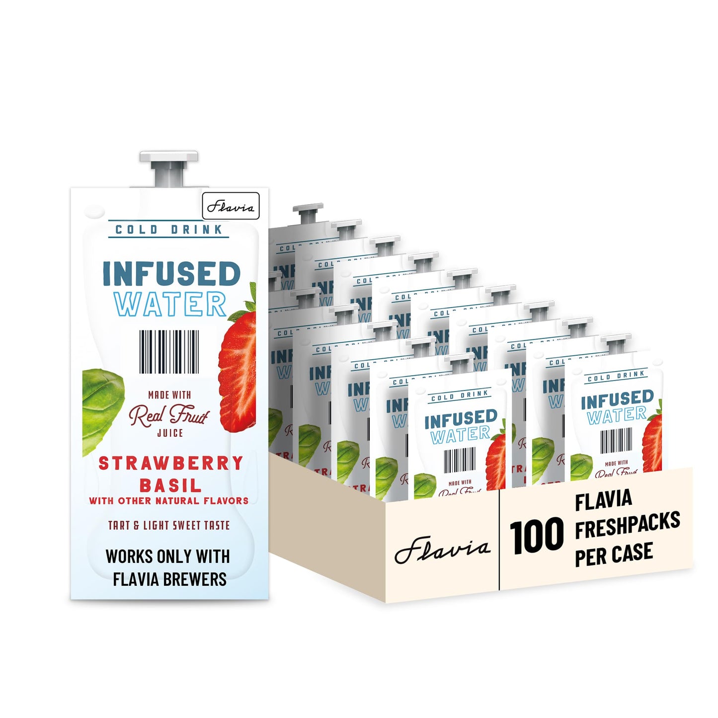 Flavia Strawberry Basil Infused Water Freshpacks works only with Flavia malt-inspired (Case of 100)