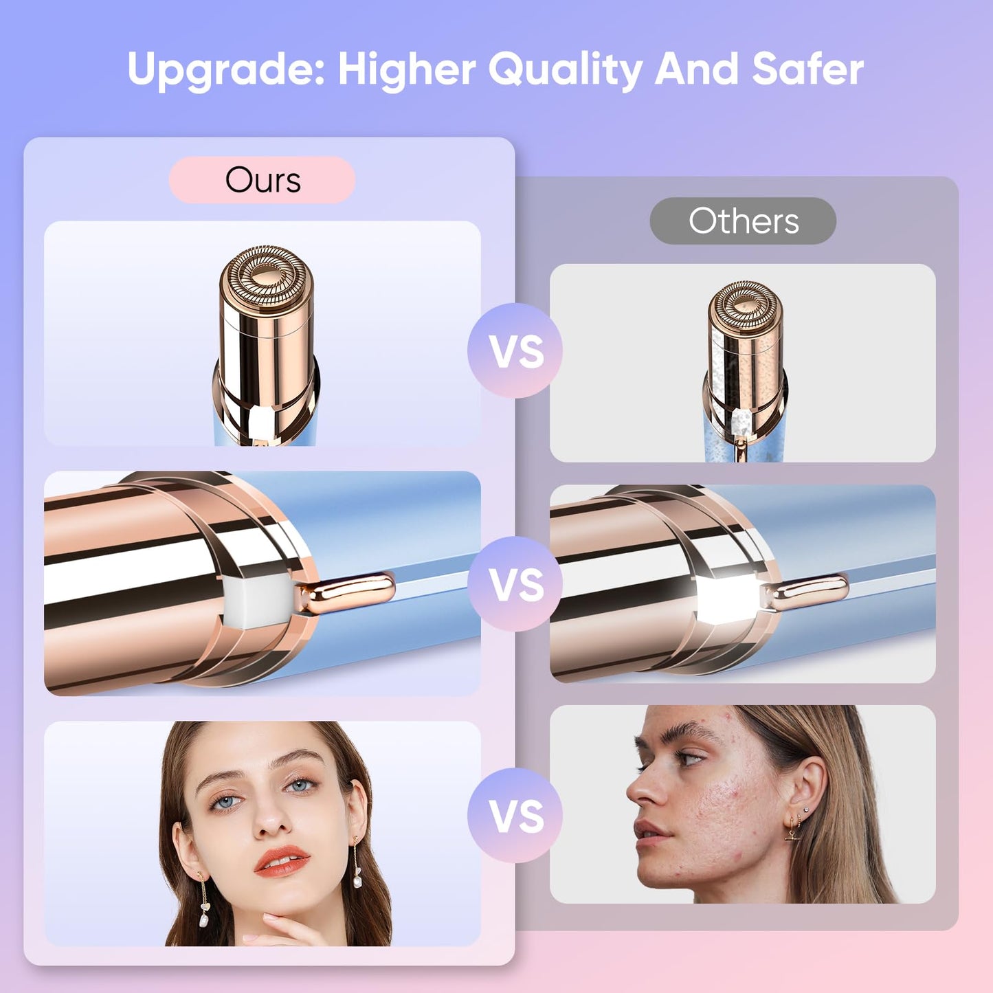 Facial Hair Remover for Women- as Seen on TV Painless Face Shaver -Mini Hair Remover, Electric Razor Shaver Portable Bikini Epil