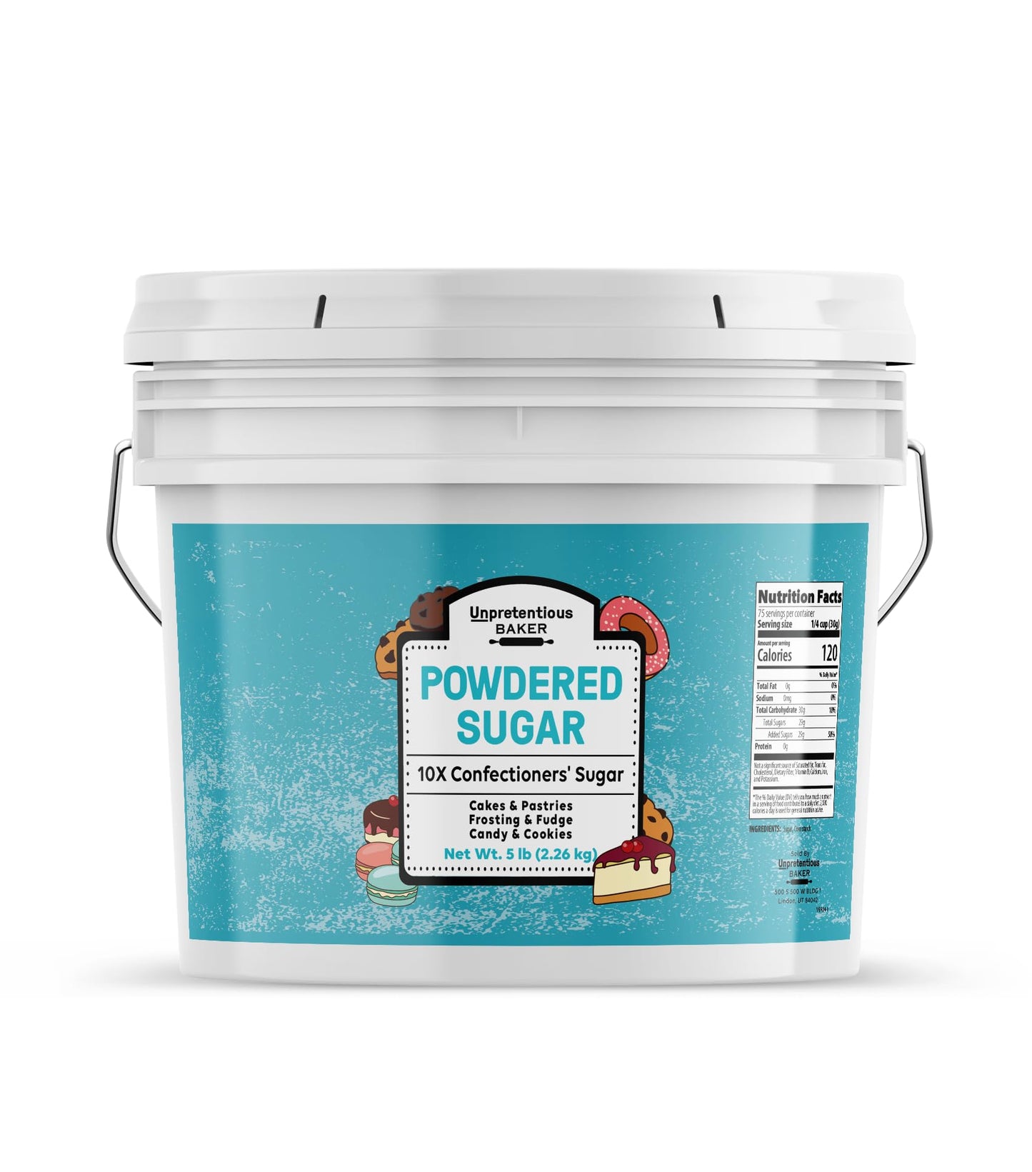 Unpretentious Powdered Sugar (1 Gallon) Confectioners Sugar, For Baking, Candy Making, Desserts