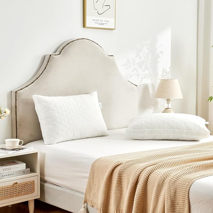 Memory Foam Pillows Queen Size Set of 2,Adjustable Gusseted Bed Pillow for Sleeping,2 Pack Soft Pillows for Side, Back or Stomach Sleepers (20 x 30 in, White)